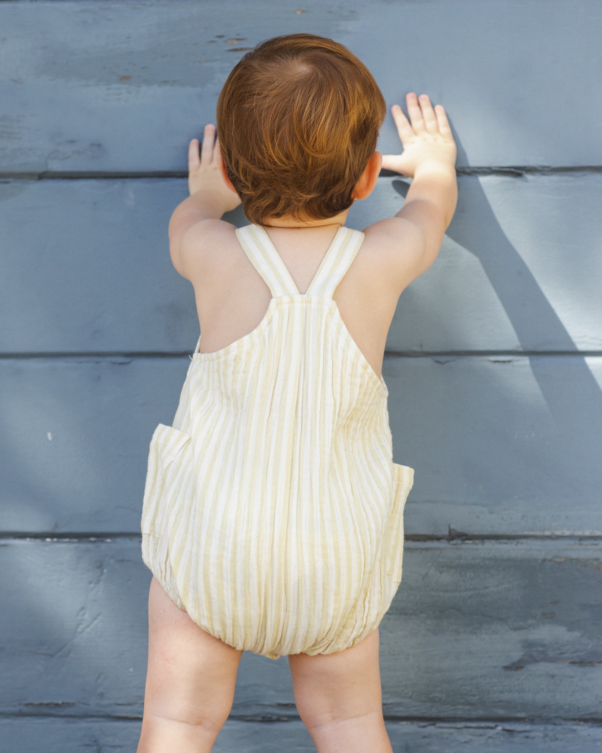 Lou Romper Citron Stripe - Rylee + Cru | Kids Clothes | Trendy Baby Clothes | Modern Infant Outfits |