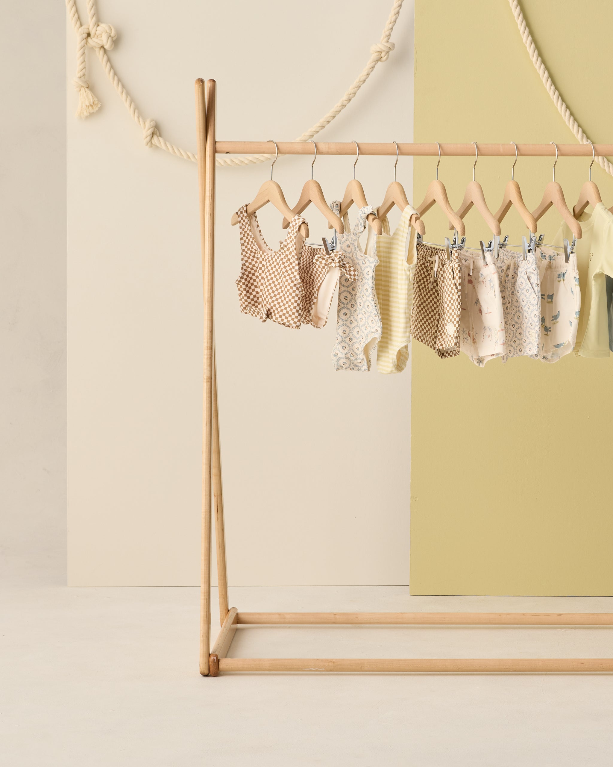 Knotted Bikini Ocre Check - Rylee + Cru | Kids Clothes | Trendy Baby Clothes | Modern Infant Outfits |