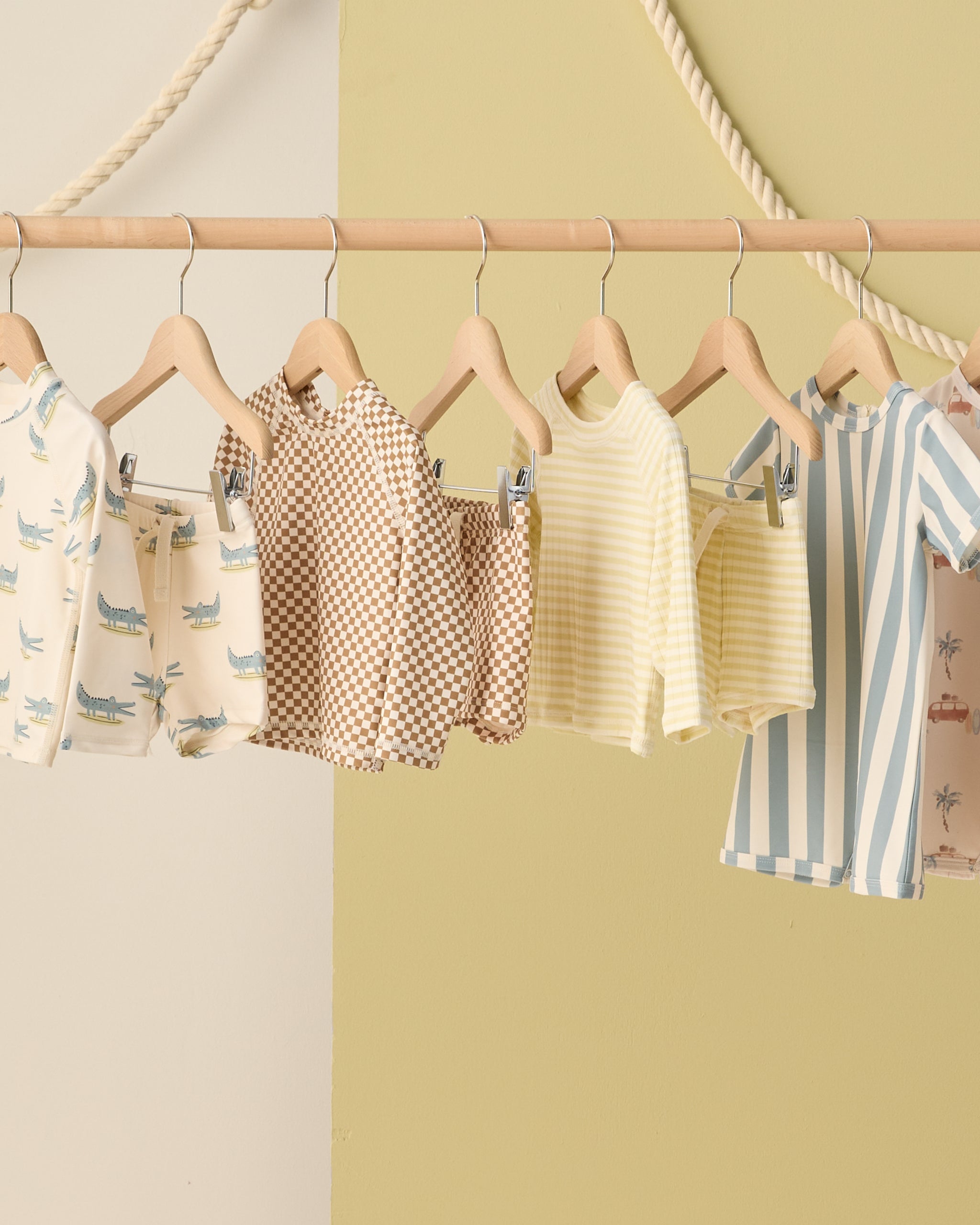Boys Rashguard Set Citron Stripe - Rylee + Cru | Kids Clothes | Trendy Baby Clothes | Modern Infant Outfits |