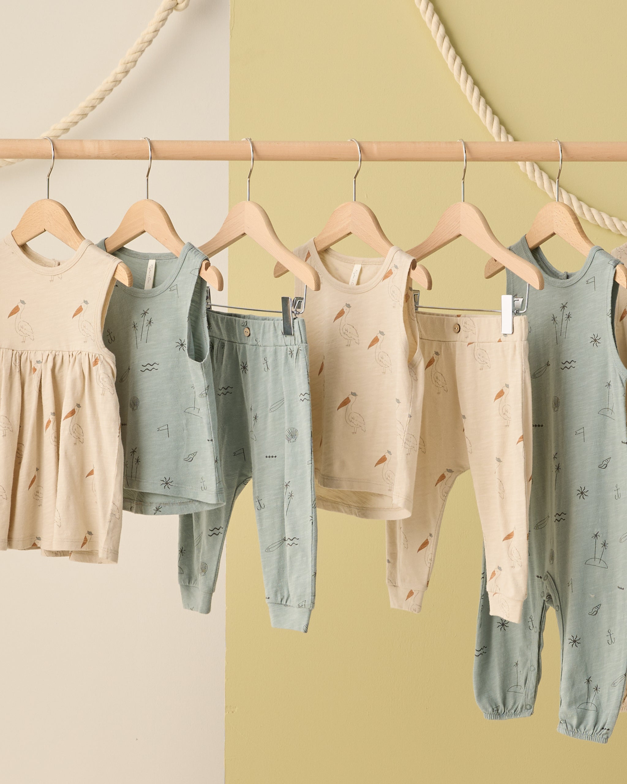 Tank + Slouch Pant Set Pelican - Rylee + Cru | Kids Clothes | Trendy Baby Clothes | Modern Infant Outfits |