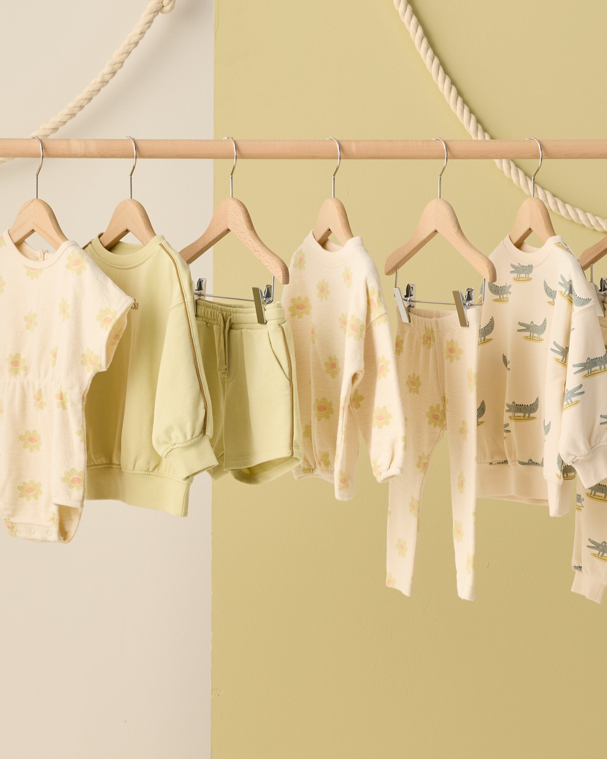 Spongey Knit Set Yellow Daisy - Rylee + Cru | Kids Clothes | Trendy Baby Clothes | Modern Infant Outfits |