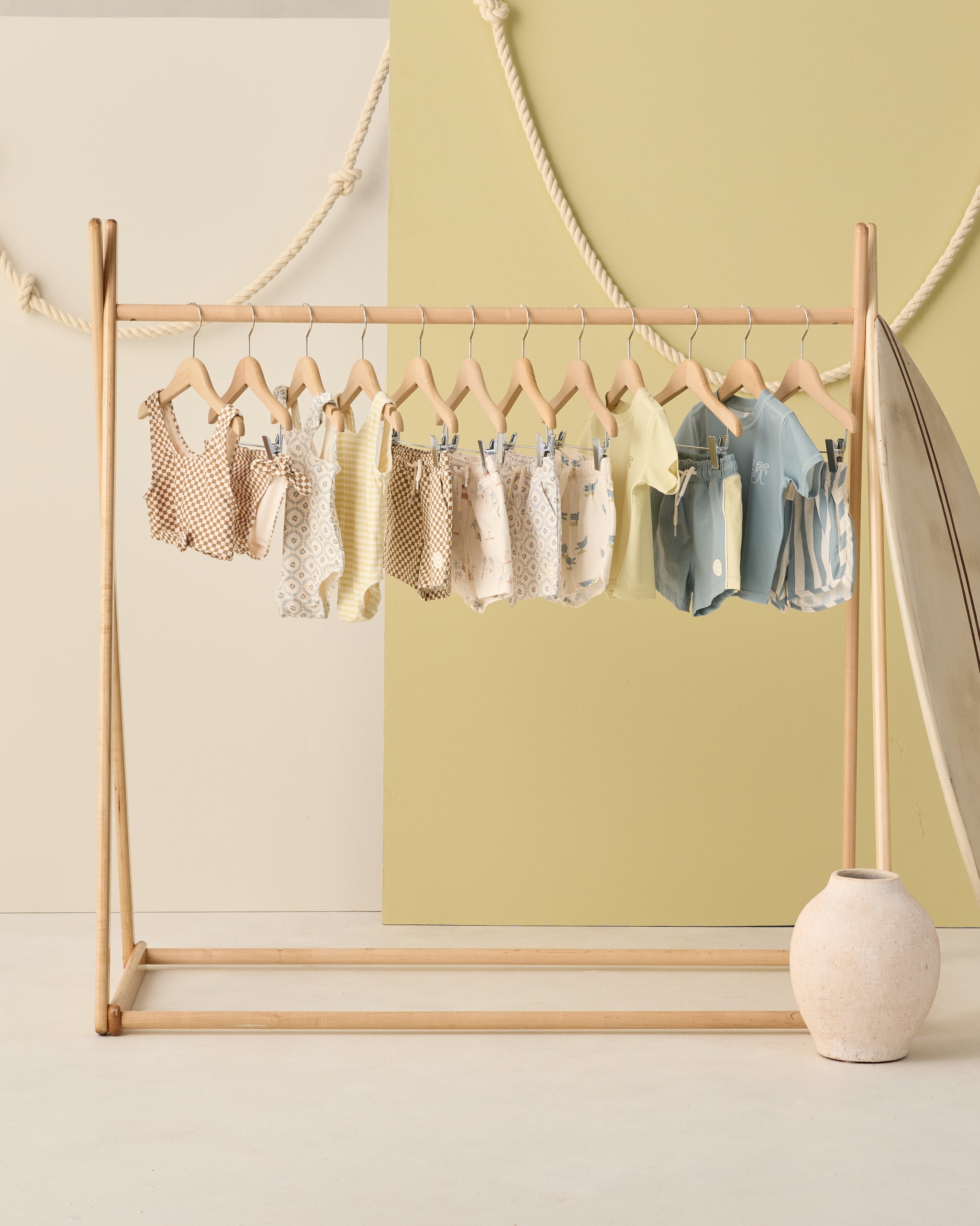 Boardshort Ocre Check - Rylee + Cru | Kids Clothes | Trendy Baby Clothes | Modern Infant Outfits |