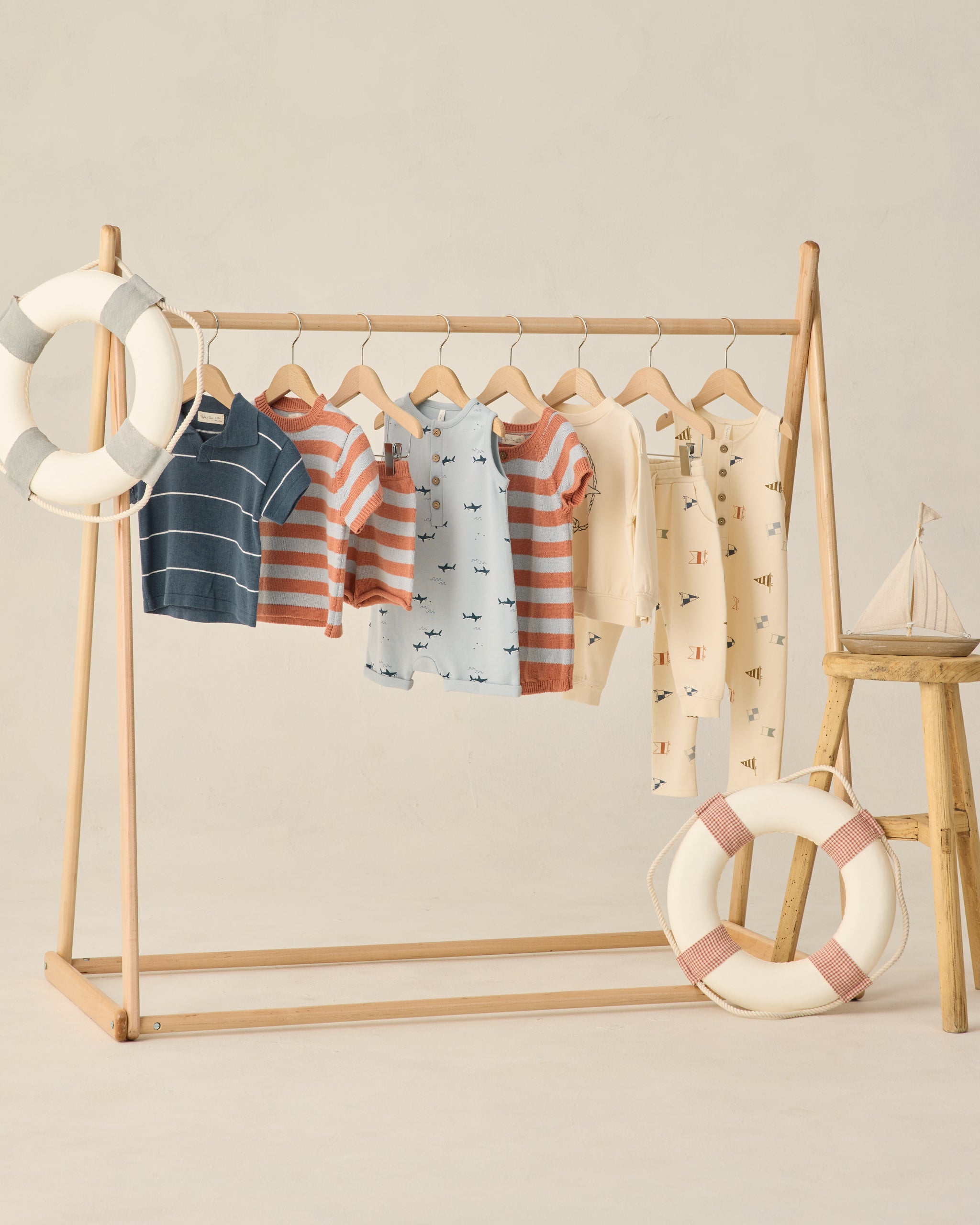 Liam Knit Romper Americana Stripe - Rylee + Cru | Kids Clothes | Trendy Baby Clothes | Modern Infant Outfits |