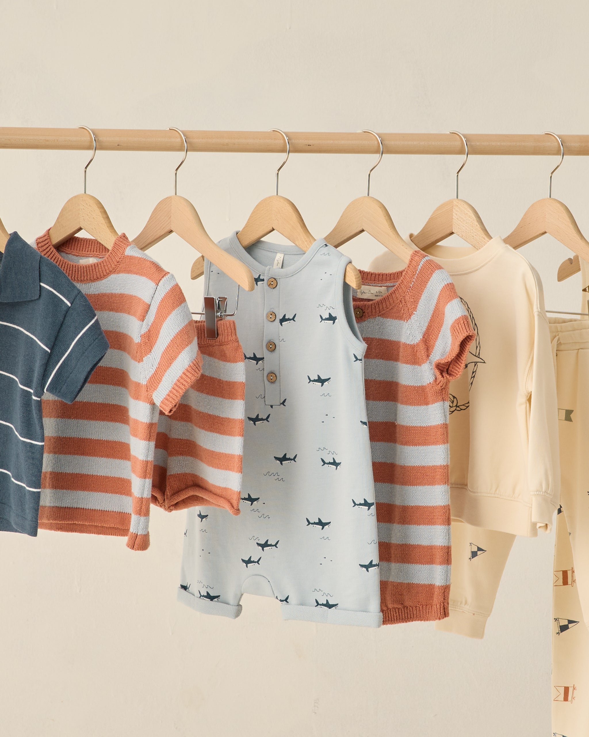 Liam Knit Romper Americana Stripe - Rylee + Cru | Kids Clothes | Trendy Baby Clothes | Modern Infant Outfits |