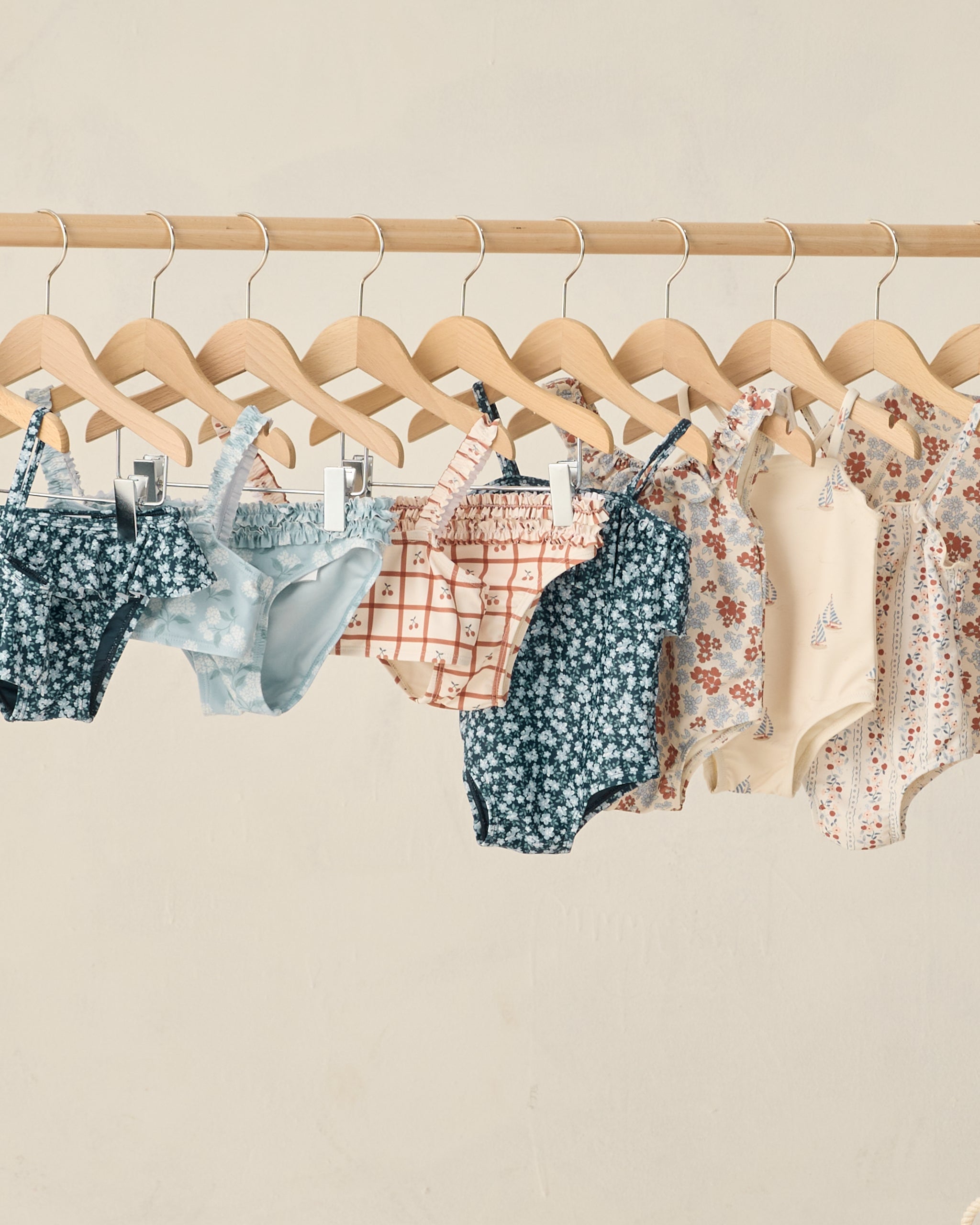 Rouched Bikini Cherry Check - Rylee + Cru | Kids Clothes | Trendy Baby Clothes | Modern Infant Outfits |