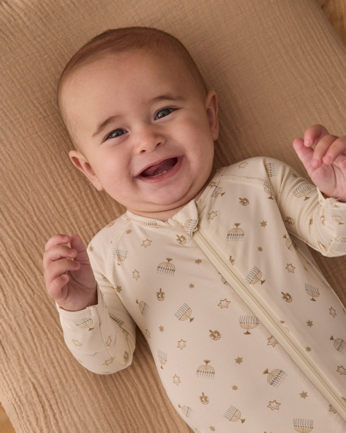 Bamboo Zip Footie Hanukkah - Rylee + Cru | Kids Clothes | Trendy Baby Clothes | Modern Infant Outfits |