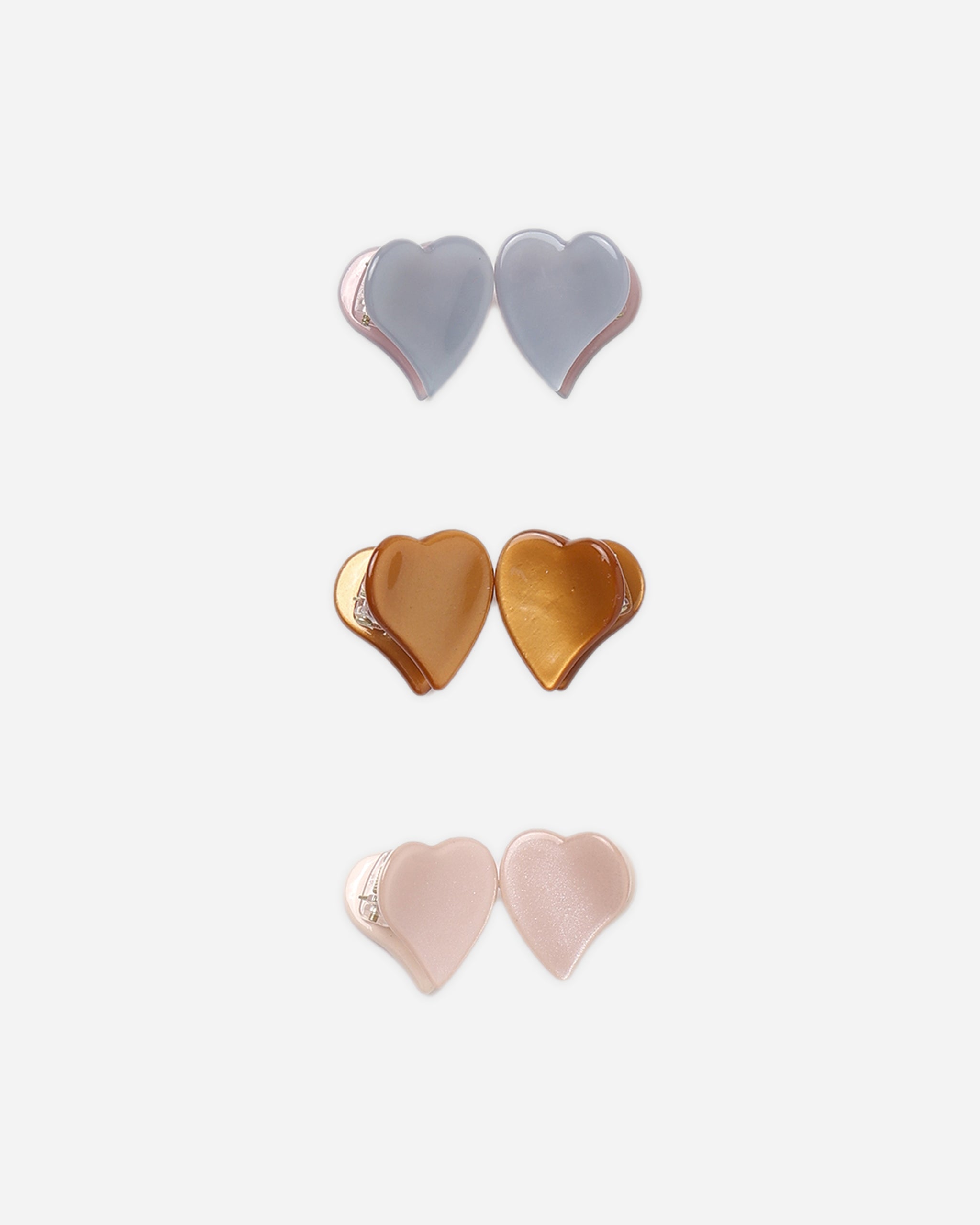 Heart Mini Clips Dusty Blue, Clay, Blush - Rylee + Cru | Kids Clothes | Trendy Baby Clothes | Modern Infant Outfits |