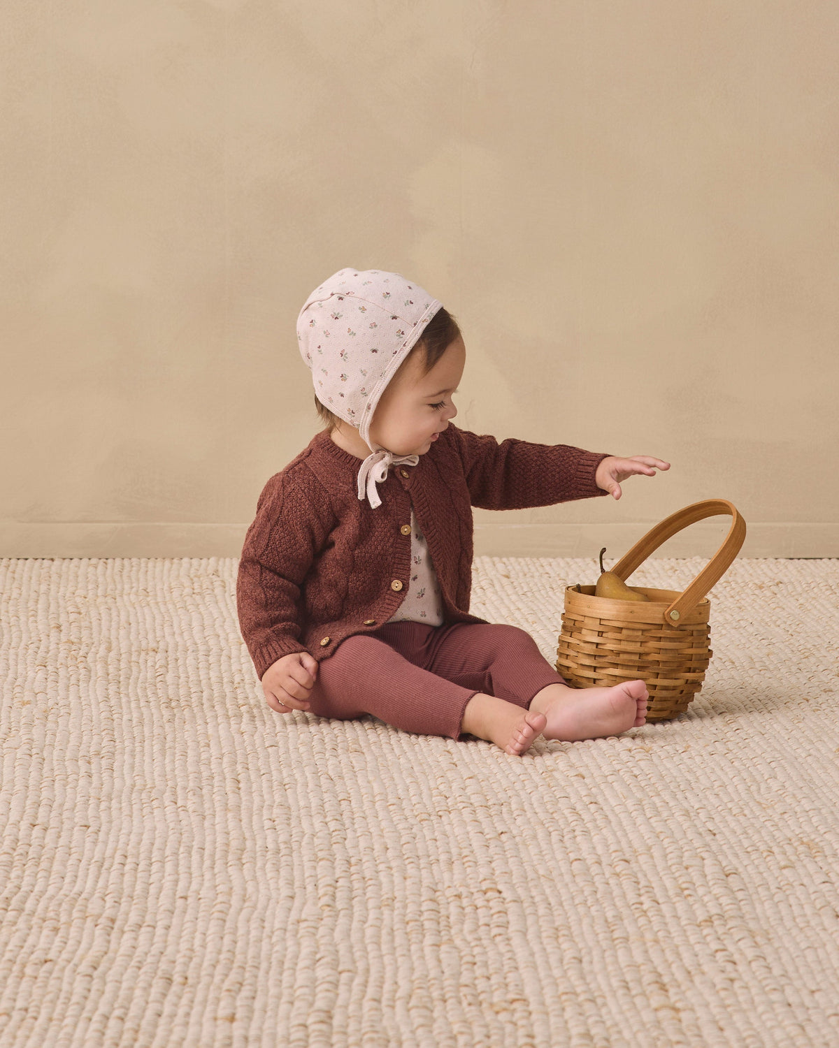 Baby Bonnet Heart Ditsy - Rylee + Cru | Kids Clothes | Trendy Baby Clothes | Modern Infant Outfits |
