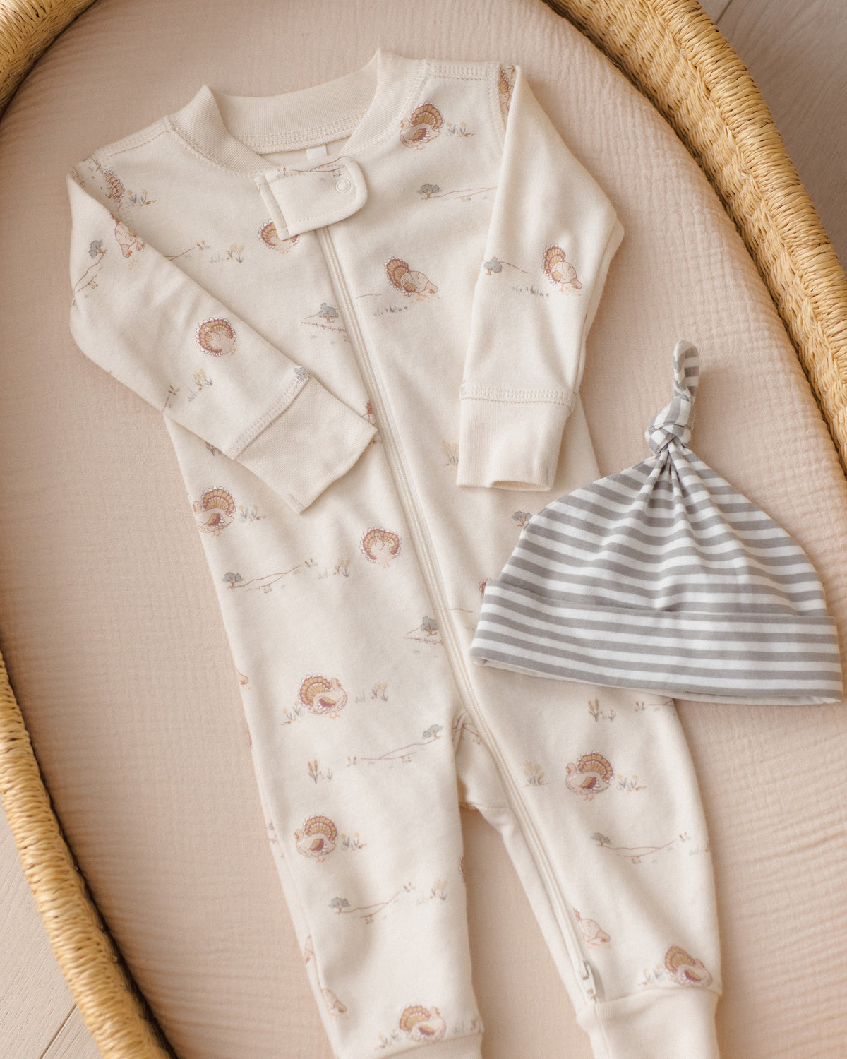 Zip Long Sleeve Sleeper Turkey - Rylee + Cru | Kids Clothes | Trendy Baby Clothes | Modern Infant Outfits |