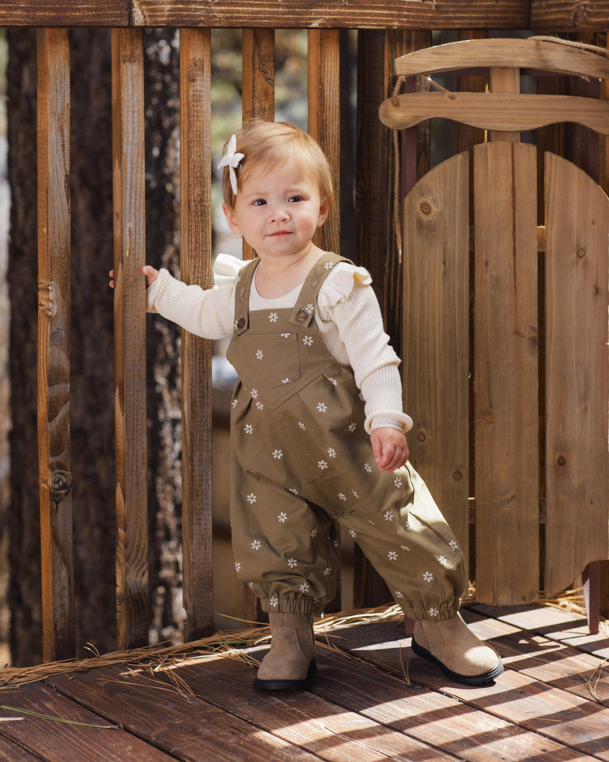 Vintage Overall Embroidered Daisies - Rylee + Cru | Kids Clothes | Trendy Baby Clothes | Modern Infant Outfits |