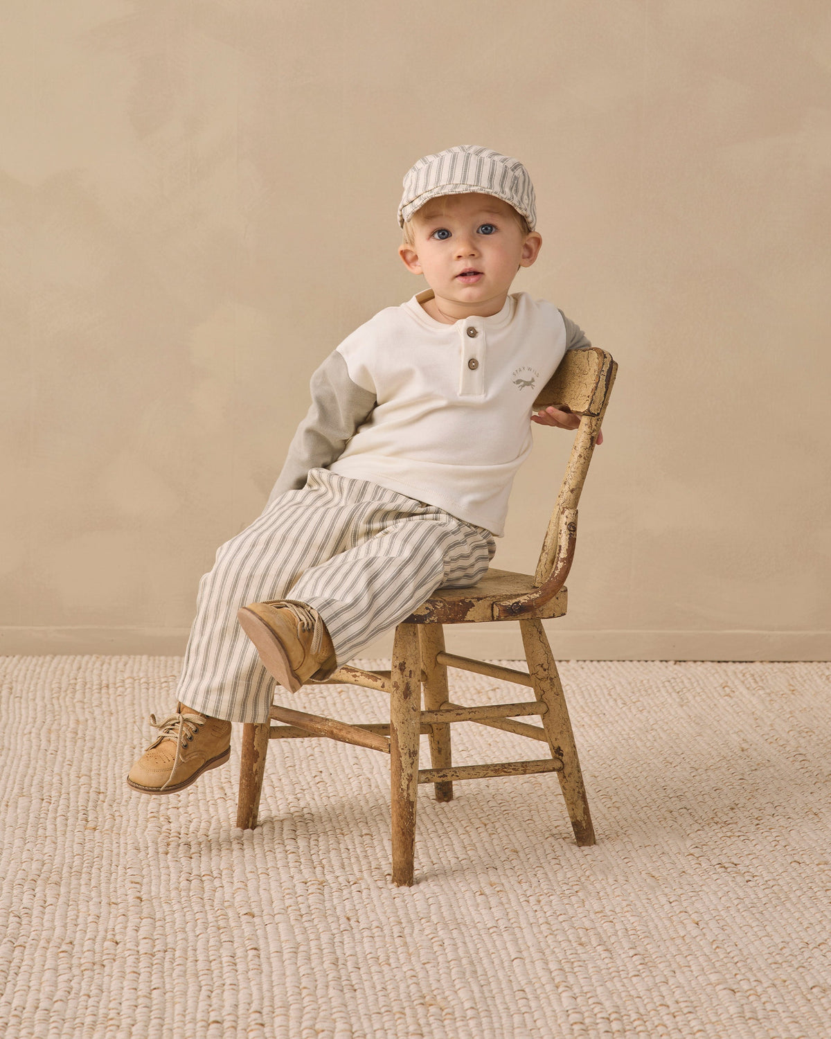 Baby Cap Laurel Pinstripe - Rylee + Cru | Kids Clothes | Trendy Baby Clothes | Modern Infant Outfits |