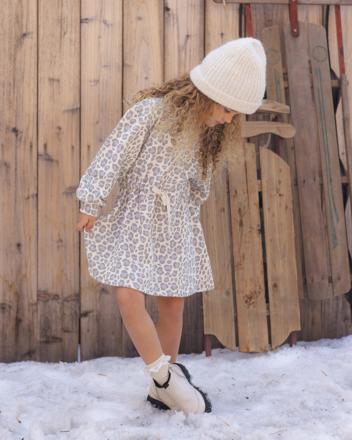 Tate Dress Blue Leopard
