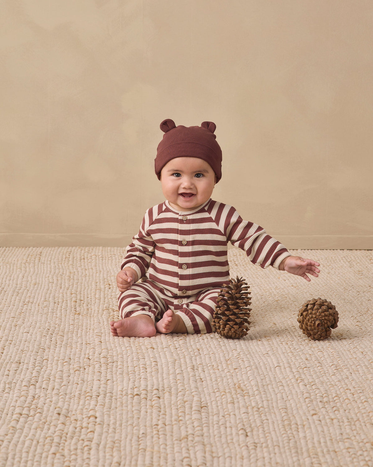 Baby Bear Beanie Black Cherry - Rylee + Cru | Kids Clothes | Trendy Baby Clothes | Modern Infant Outfits |