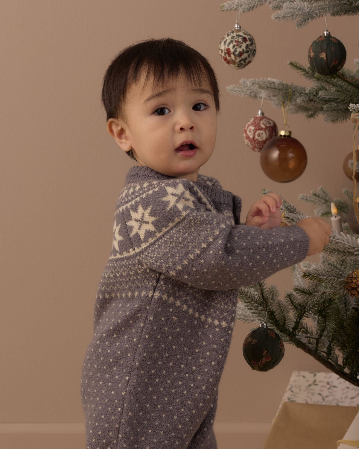 Fair Isle Romper Slate - Rylee + Cru | Kids Clothes | Trendy Baby Clothes | Modern Infant Outfits |