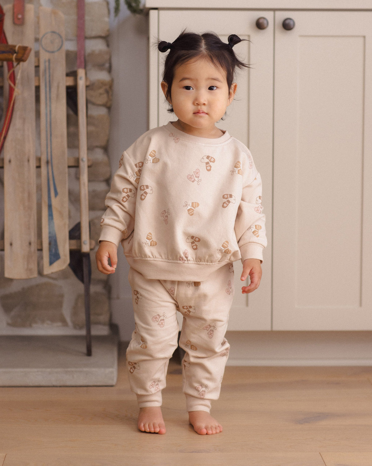Relaxed Fleece Sweatshirt Mittens - Rylee + Cru | Kids Clothes | Trendy Baby Clothes | Modern Infant Outfits |
