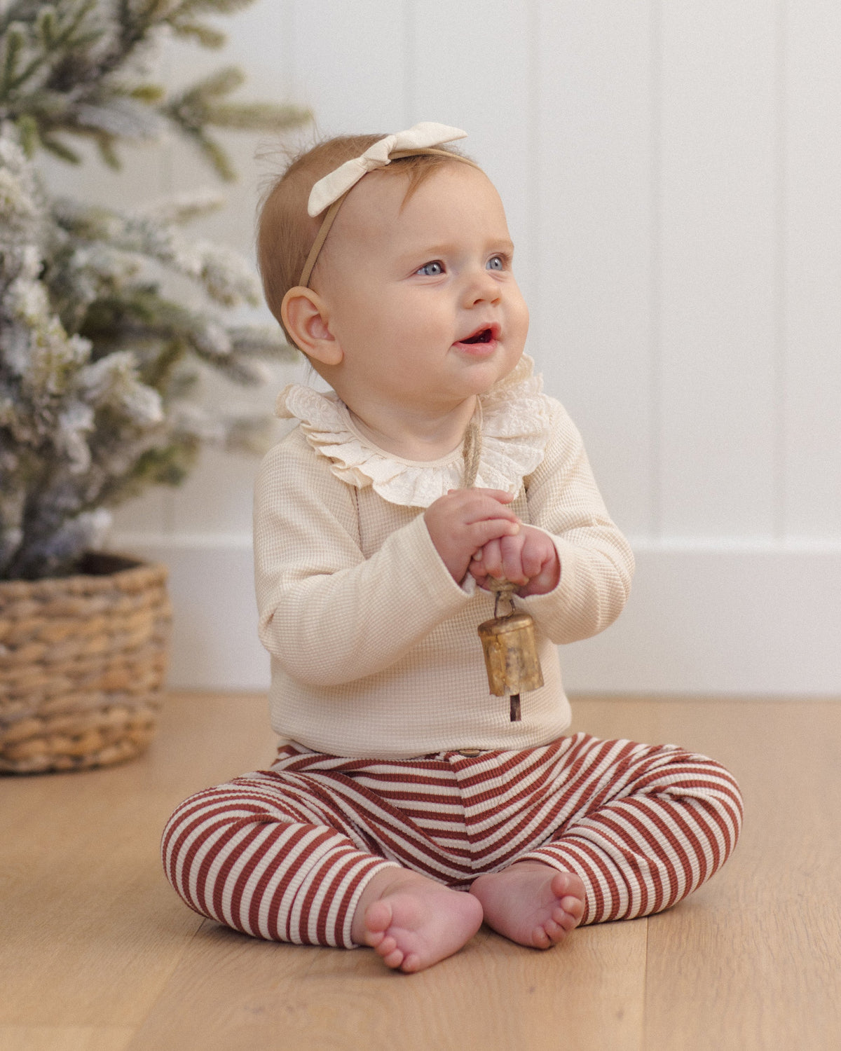 Ruffle Collar Bodysuit Natural - Rylee + Cru | Kids Clothes | Trendy Baby Clothes | Modern Infant Outfits |