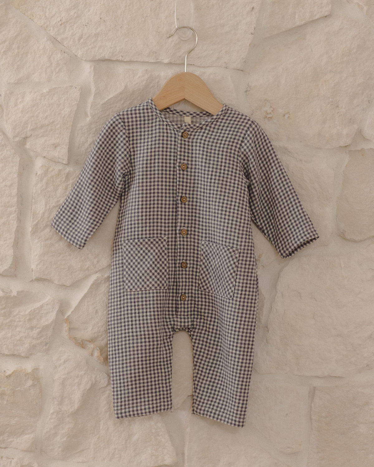 Pocketed Woven Jumpsuit Midnight Gingham - Rylee + Cru | Kids Clothes | Trendy Baby Clothes | Modern Infant Outfits |
