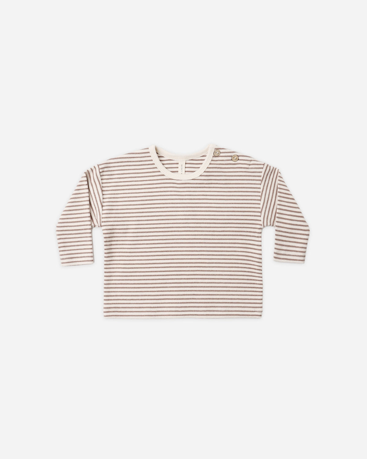 Long Sleeve Tee Cocoa Microstripe - Rylee + Cru | Kids Clothes | Trendy Baby Clothes | Modern Infant Outfits |