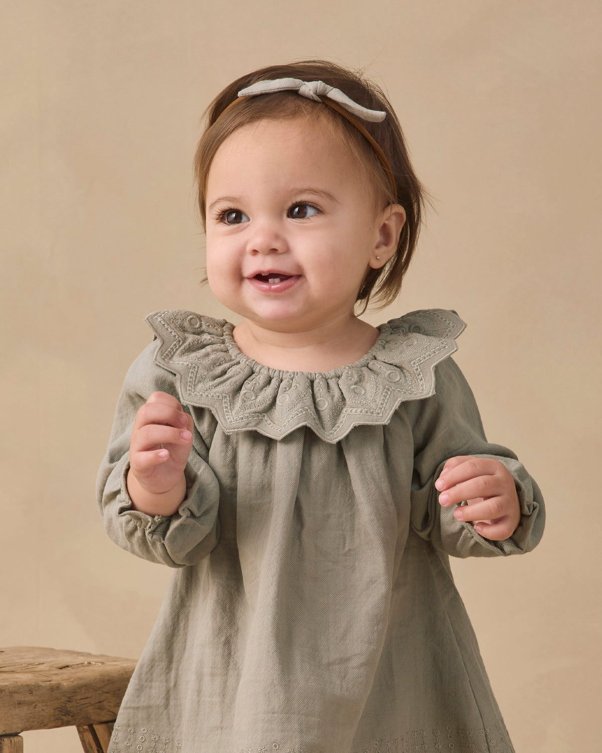 Long Sleeve Isla Dress Laurel - Rylee + Cru | Kids Clothes | Trendy Baby Clothes | Modern Infant Outfits |