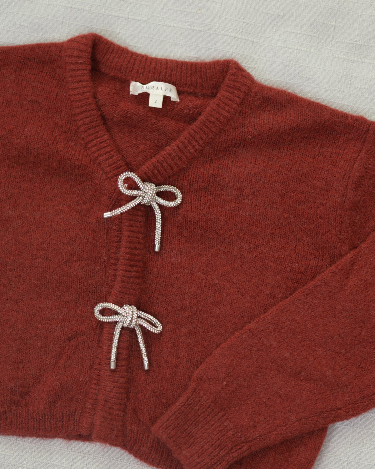 Bow Cardigan Ruby