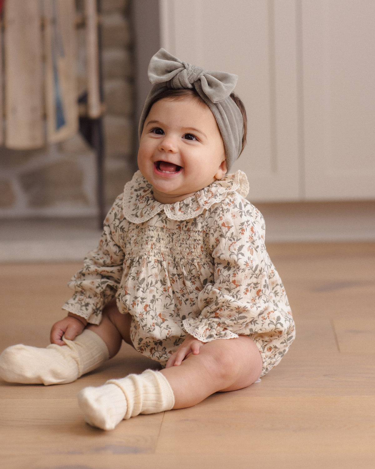 Velour Bow Headband Spruce - Rylee + Cru | Kids Clothes | Trendy Baby Clothes | Modern Infant Outfits |
