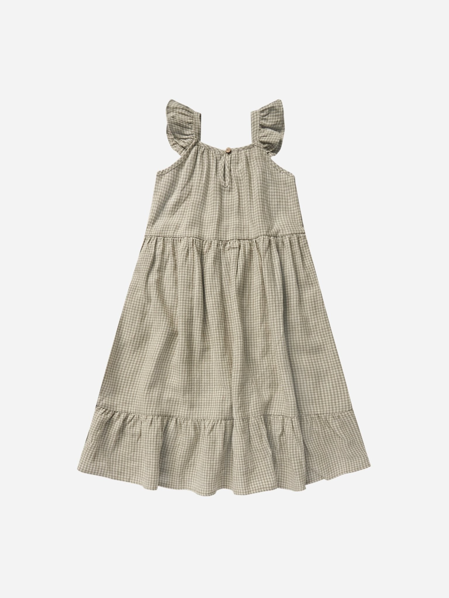 Abbie Tiered Dress || Sage Gingham - Rylee + Cru Canada