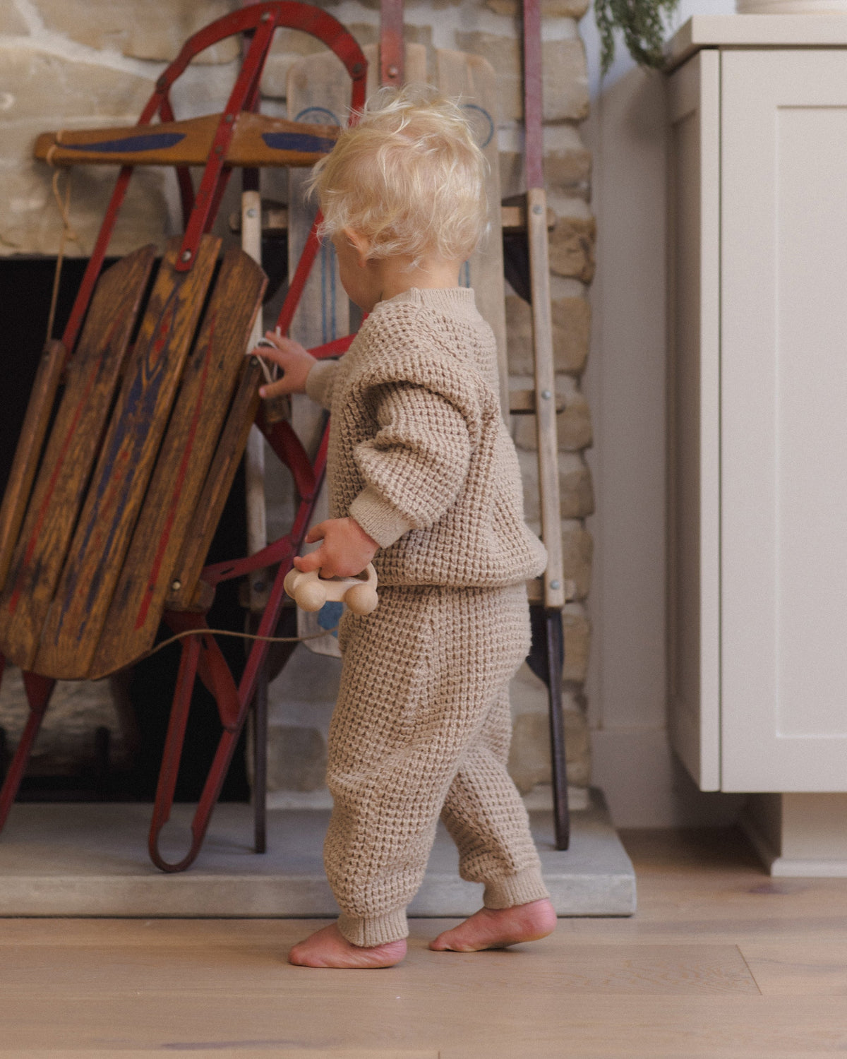 Chunky Knit Sweater Heathered Latte - Rylee + Cru | Kids Clothes | Trendy Baby Clothes | Modern Infant Outfits |