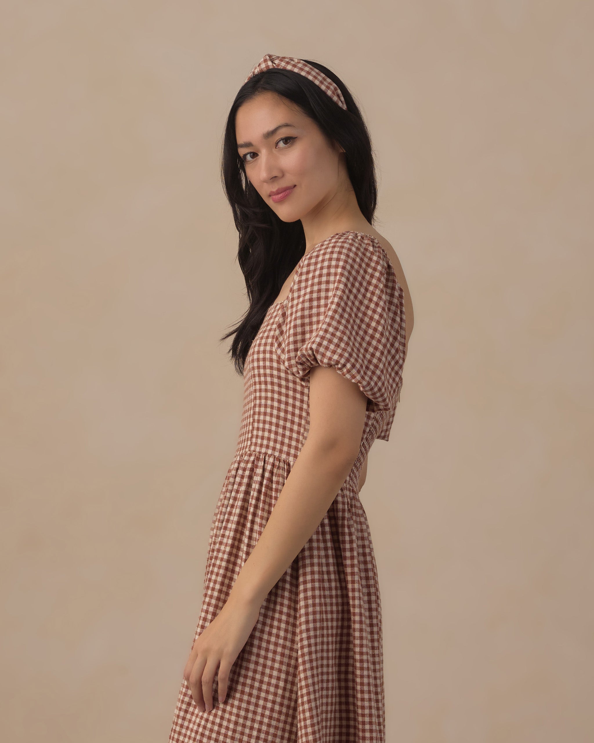 Women's Keyara Dress Brick Check - Rylee + Cru | Kids Clothes | Trendy Baby Clothes | Modern Infant Outfits |