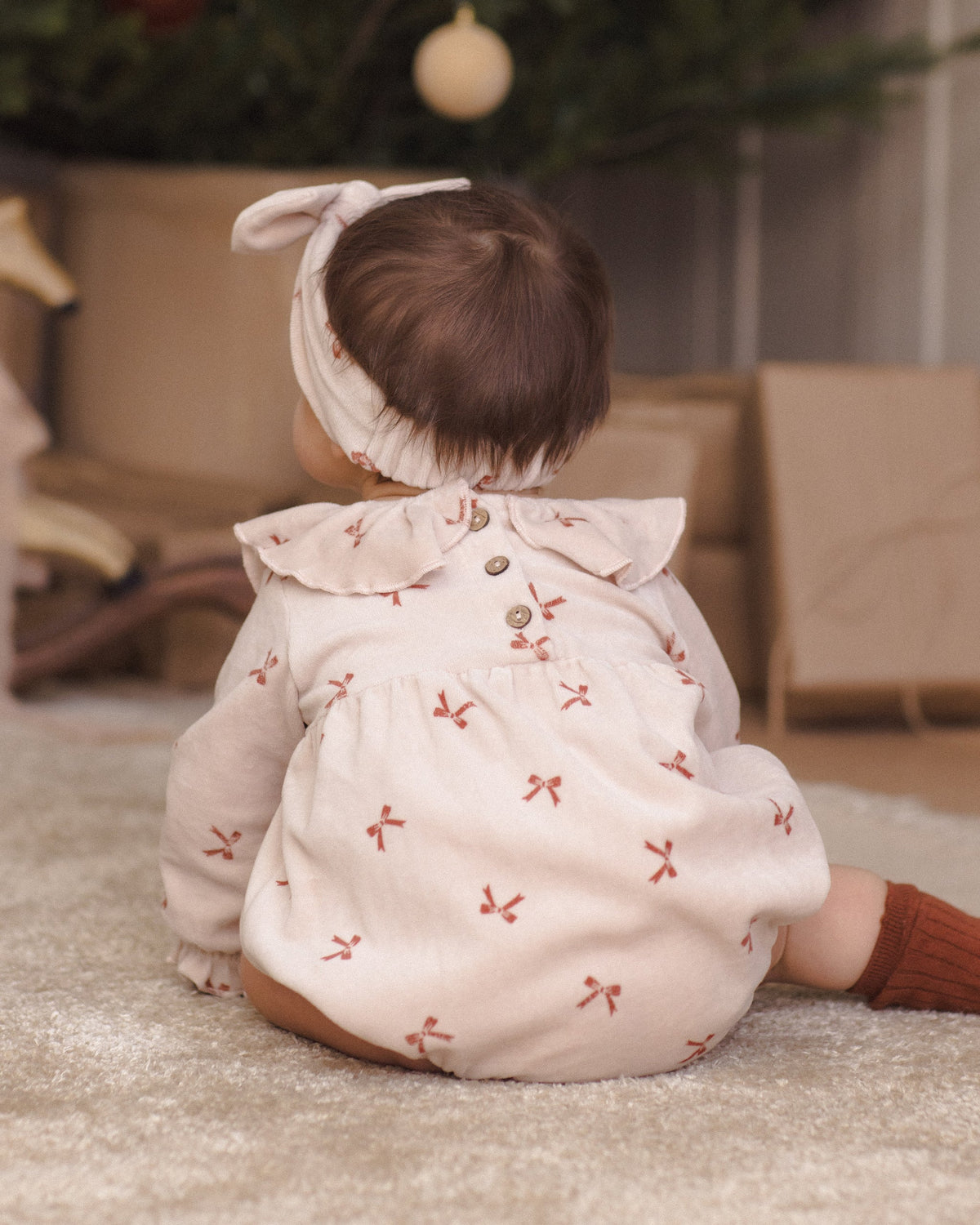 Velour Bow Headband Red Bows - Rylee + Cru | Kids Clothes | Trendy Baby Clothes | Modern Infant Outfits |