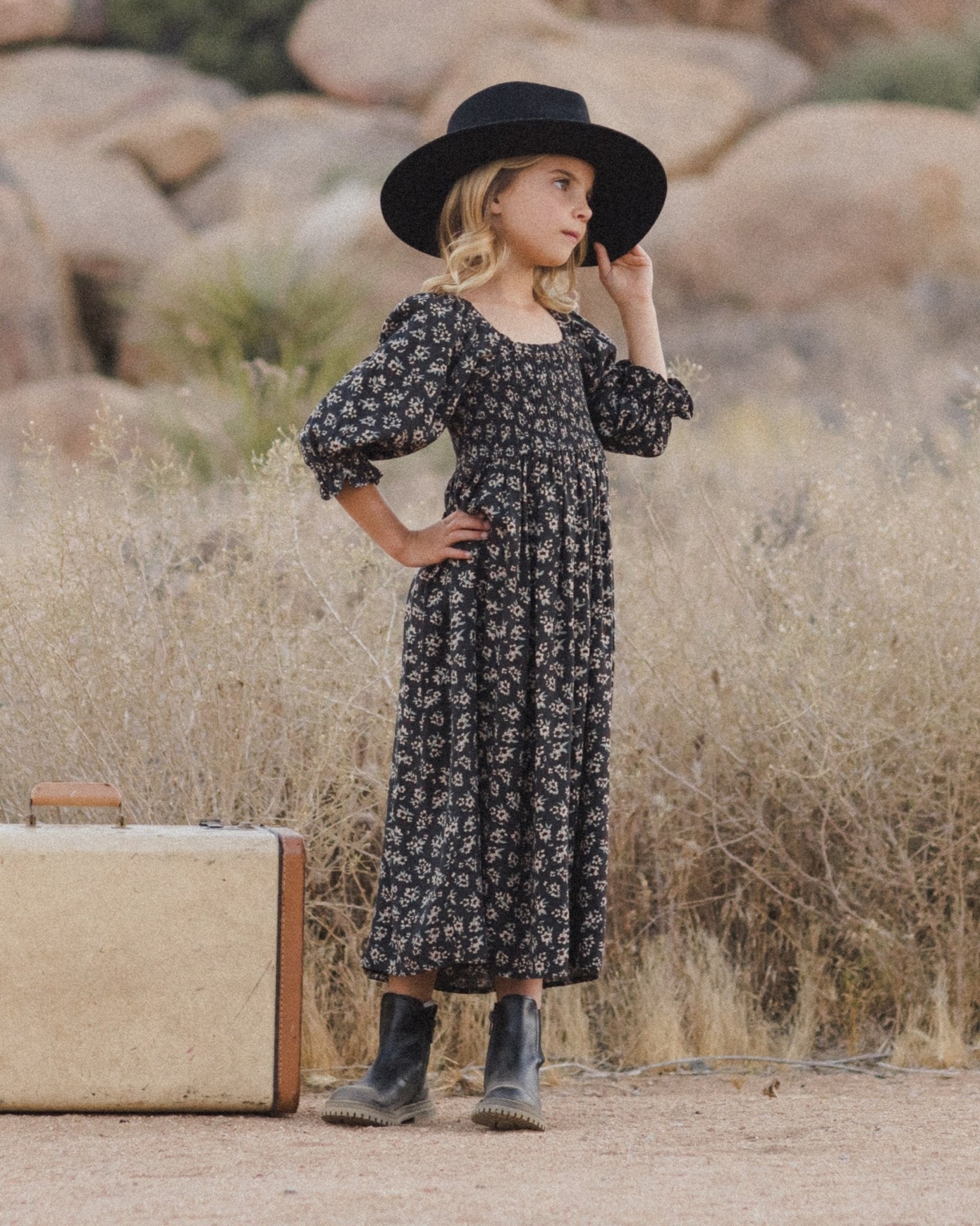 Adelaide Dress || Dark Floral* - Rylee + Cru Canada