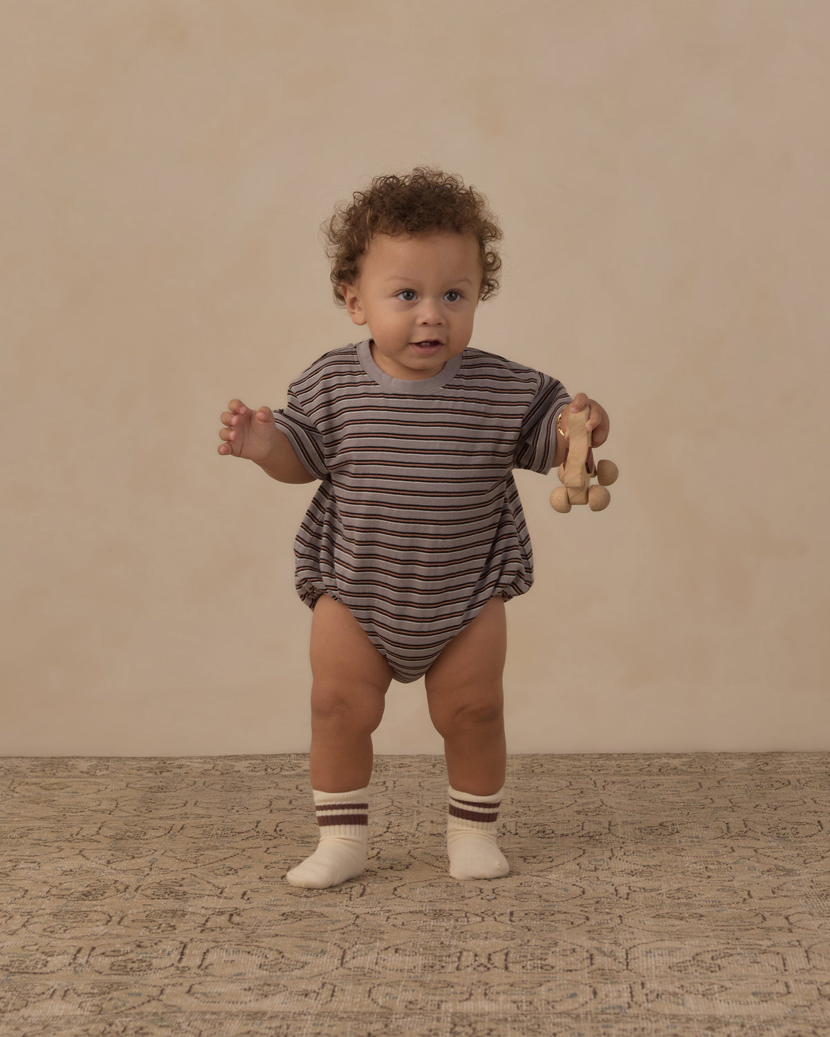 Relaxed Bubble Romper Vintage Stripe - Rylee + Cru | Kids Clothes | Trendy Baby Clothes | Modern Infant Outfits |