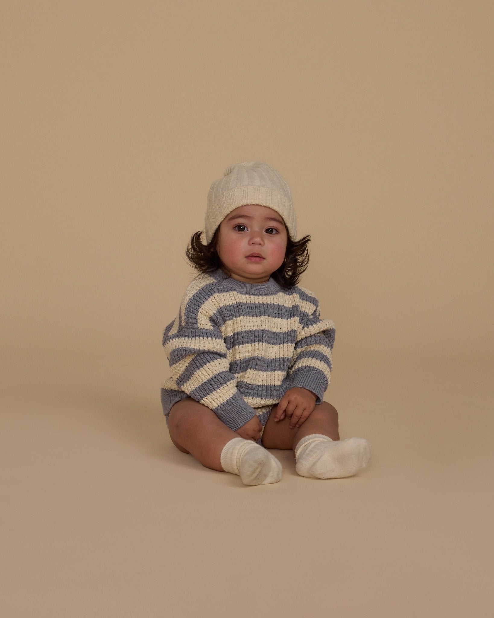 Aspen Sweater || Dusty Blue Stripe - Rylee + Cru Canada