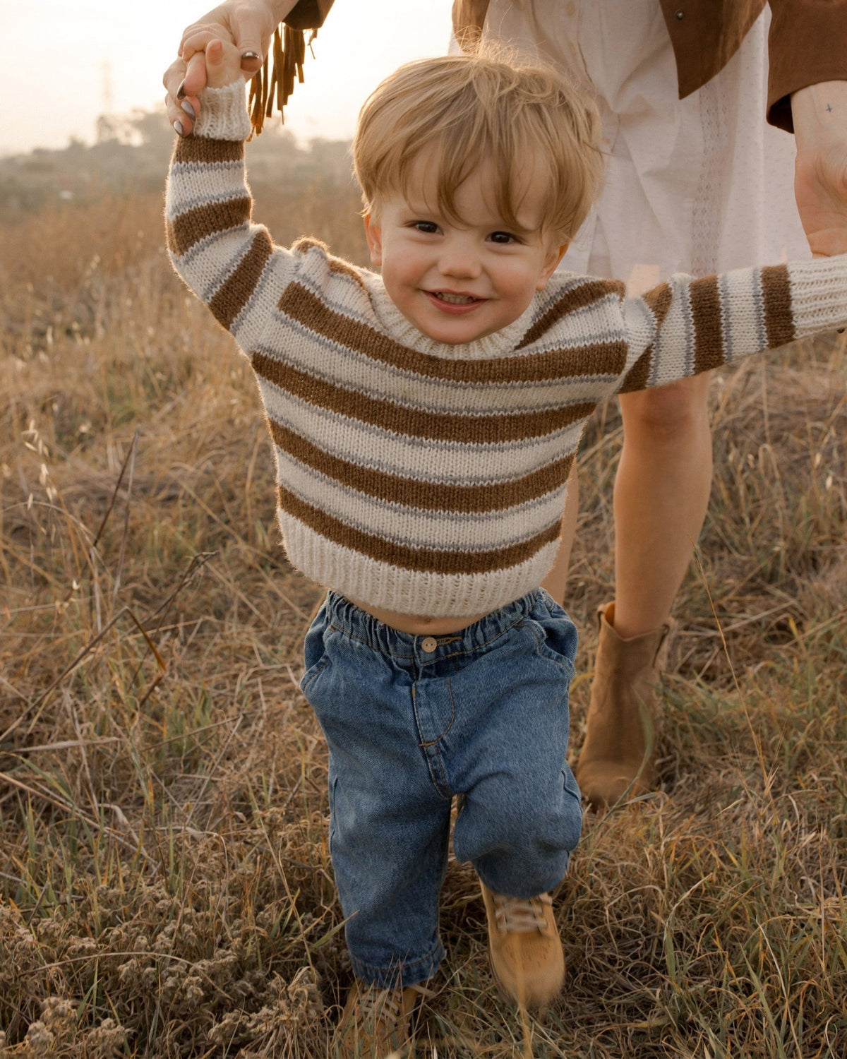 Rylee + Cru Cheyenne Cardigan - Stone Multi-Stripe main image 0