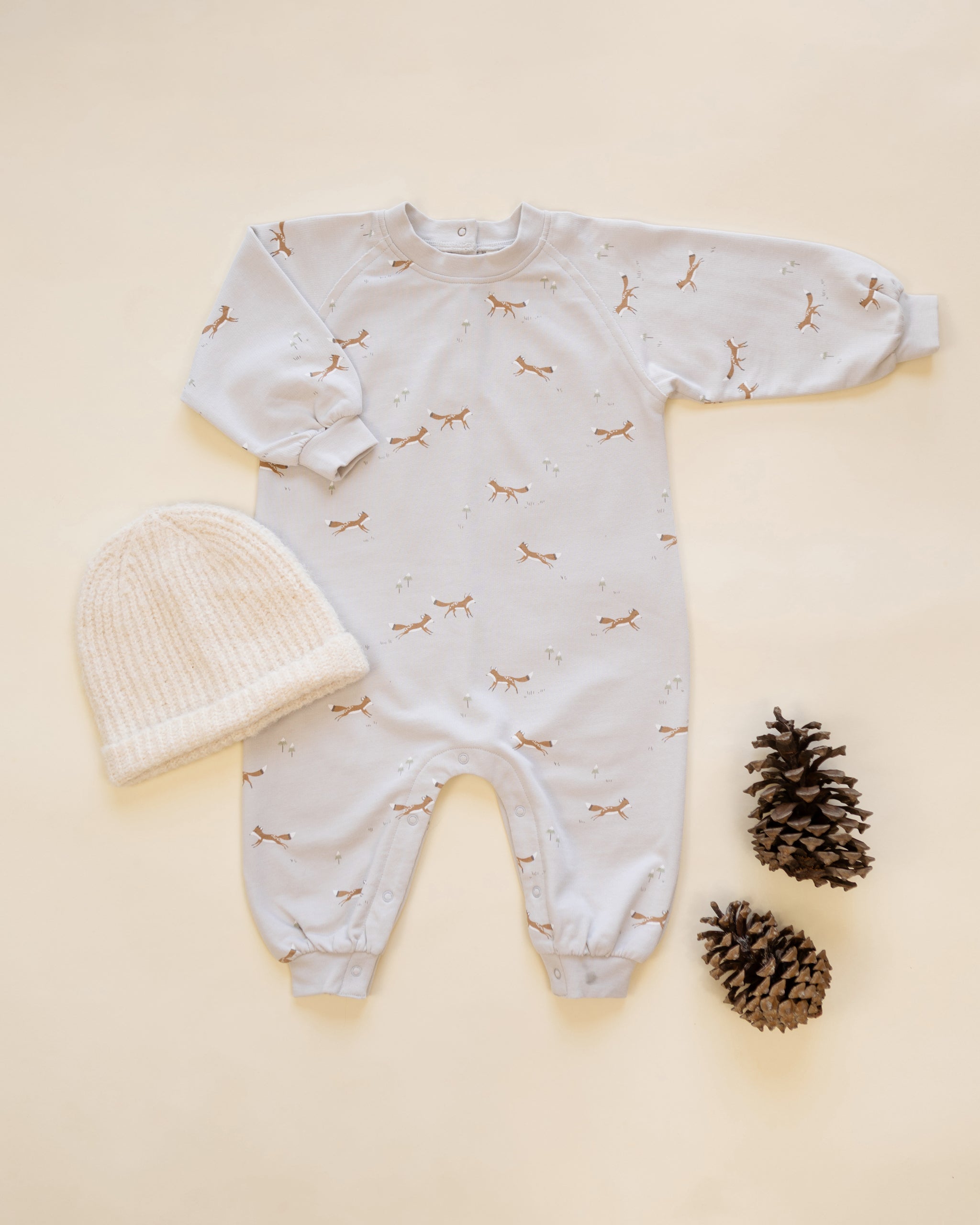 Raglan Jumpsuit Foxes - Rylee + Cru | Kids Clothes | Trendy Baby Clothes | Modern Infant Outfits |