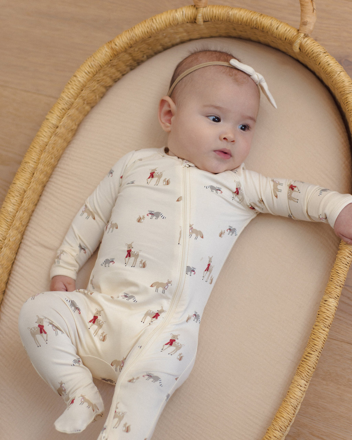 Bamboo Zip Footie Forest Friends - Rylee + Cru | Kids Clothes | Trendy Baby Clothes | Modern Infant Outfits |
