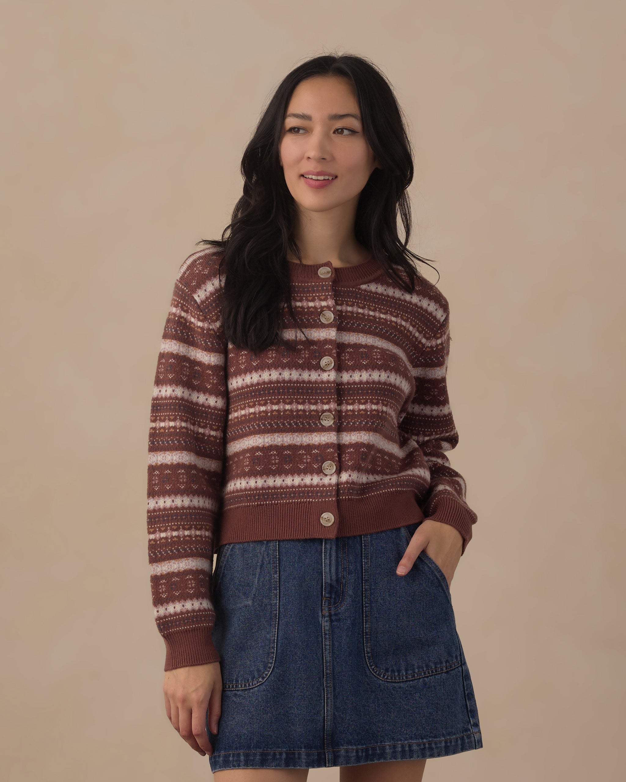 Women's Cheyenne Cardigan Mulberry Multi-Stripe - Rylee + Cru | Kids Clothes | Trendy Baby Clothes | Modern Infant Outfits |