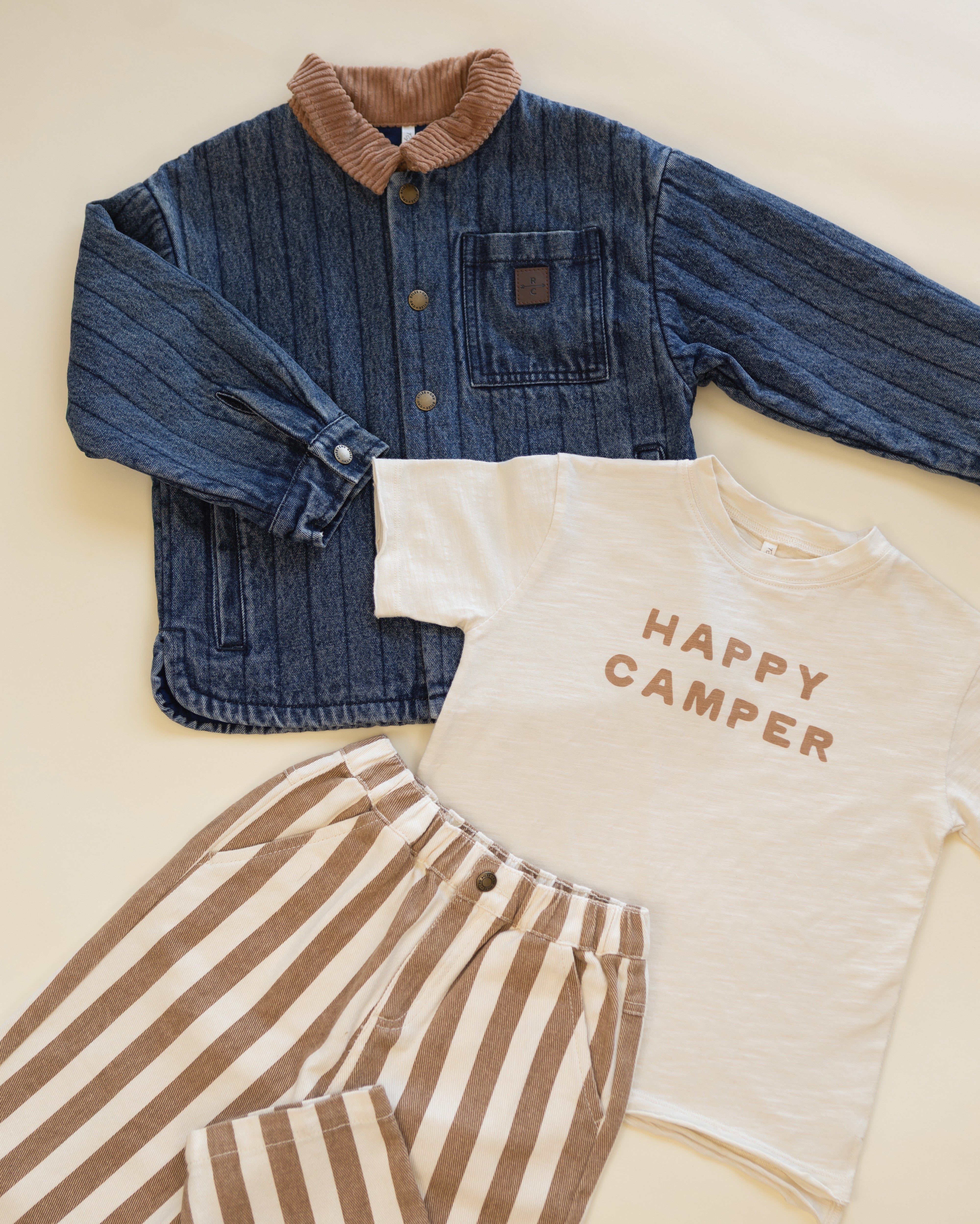 Raw Edge Tee Happy Camper - Rylee + Cru | Kids Clothes | Trendy Baby Clothes | Modern Infant Outfits |
