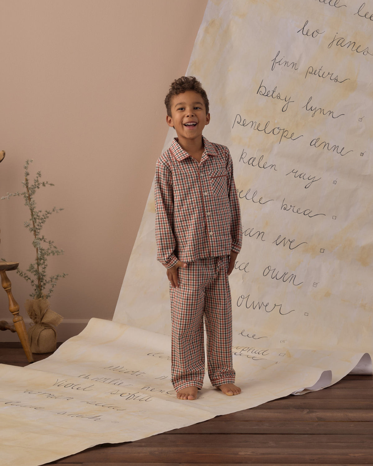 Long Sleeve Pajamas Holiday Gingham - Rylee + Cru | Kids Clothes | Trendy Baby Clothes | Modern Infant Outfits |