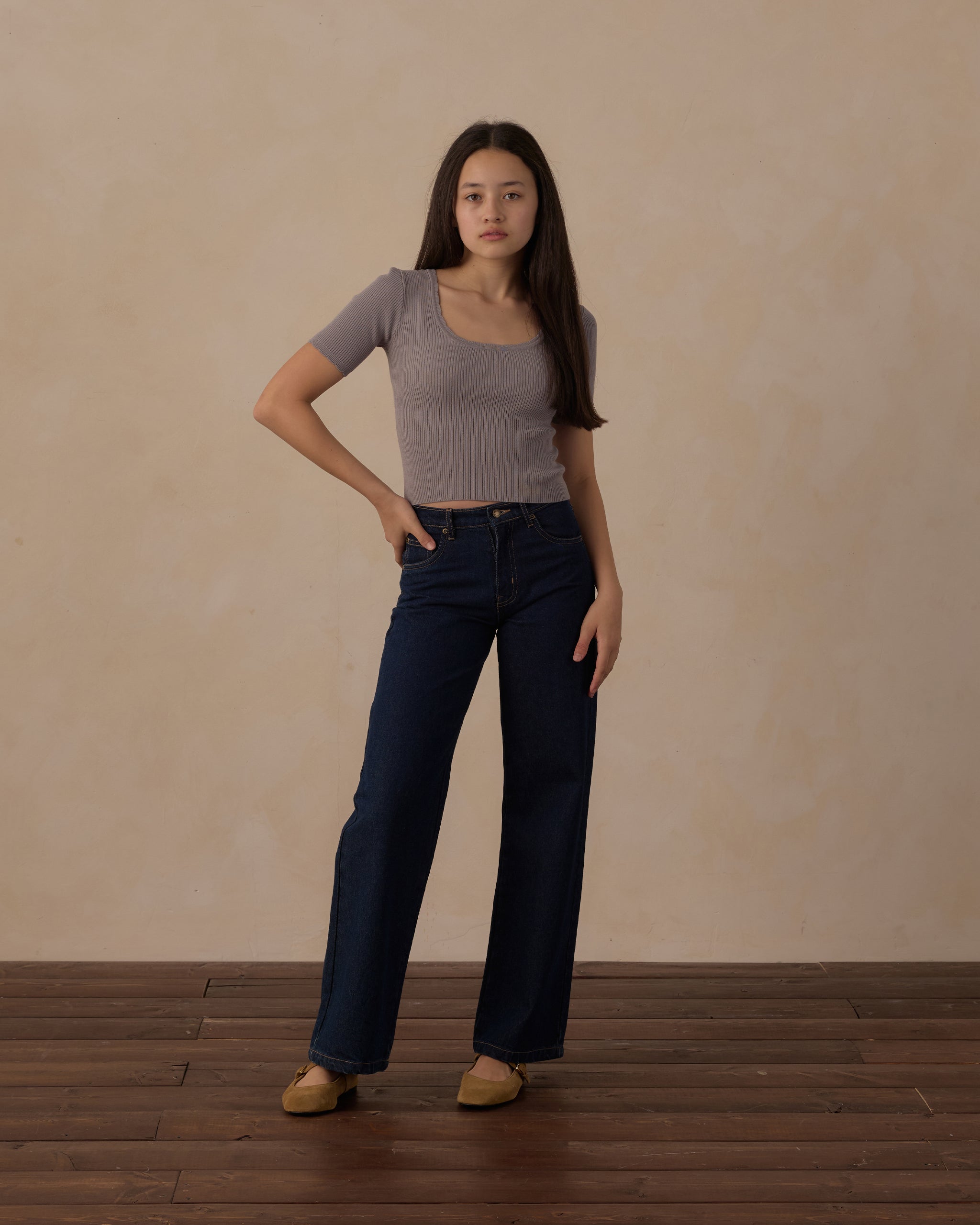Teen Baggy Wide Leg Denim Dark Indigo - Rylee + Cru | Kids Clothes | Trendy Baby Clothes | Modern Infant Outfits |