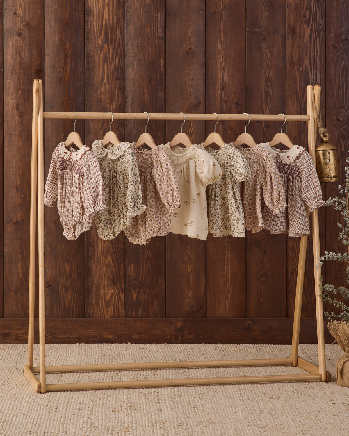 V Smocked Dress Winter Rose - Rylee + Cru | Kids Clothes | Trendy Baby Clothes | Modern Infant Outfits |