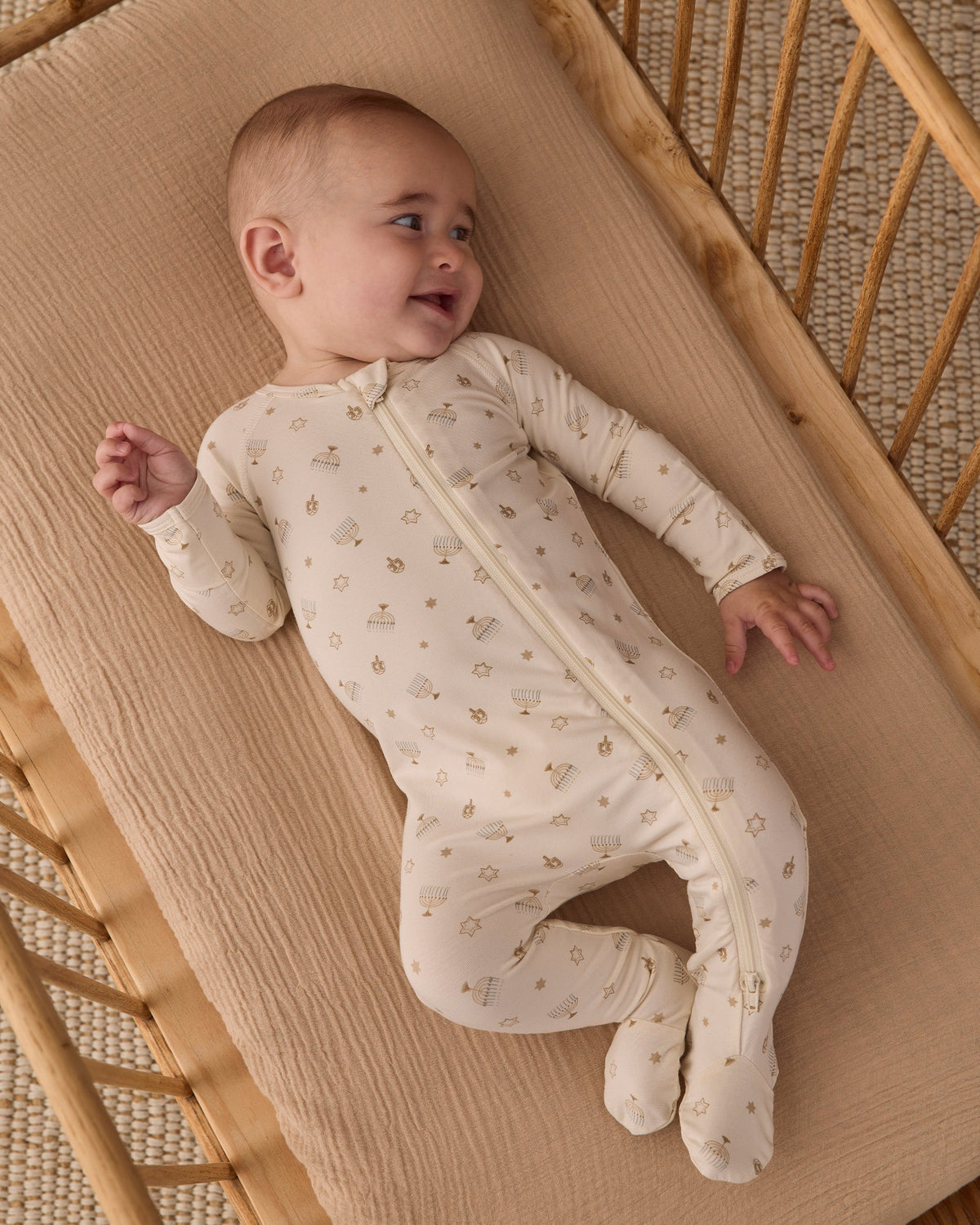 Bamboo Zip Footie Hanukkah - Rylee + Cru | Kids Clothes | Trendy Baby Clothes | Modern Infant Outfits |