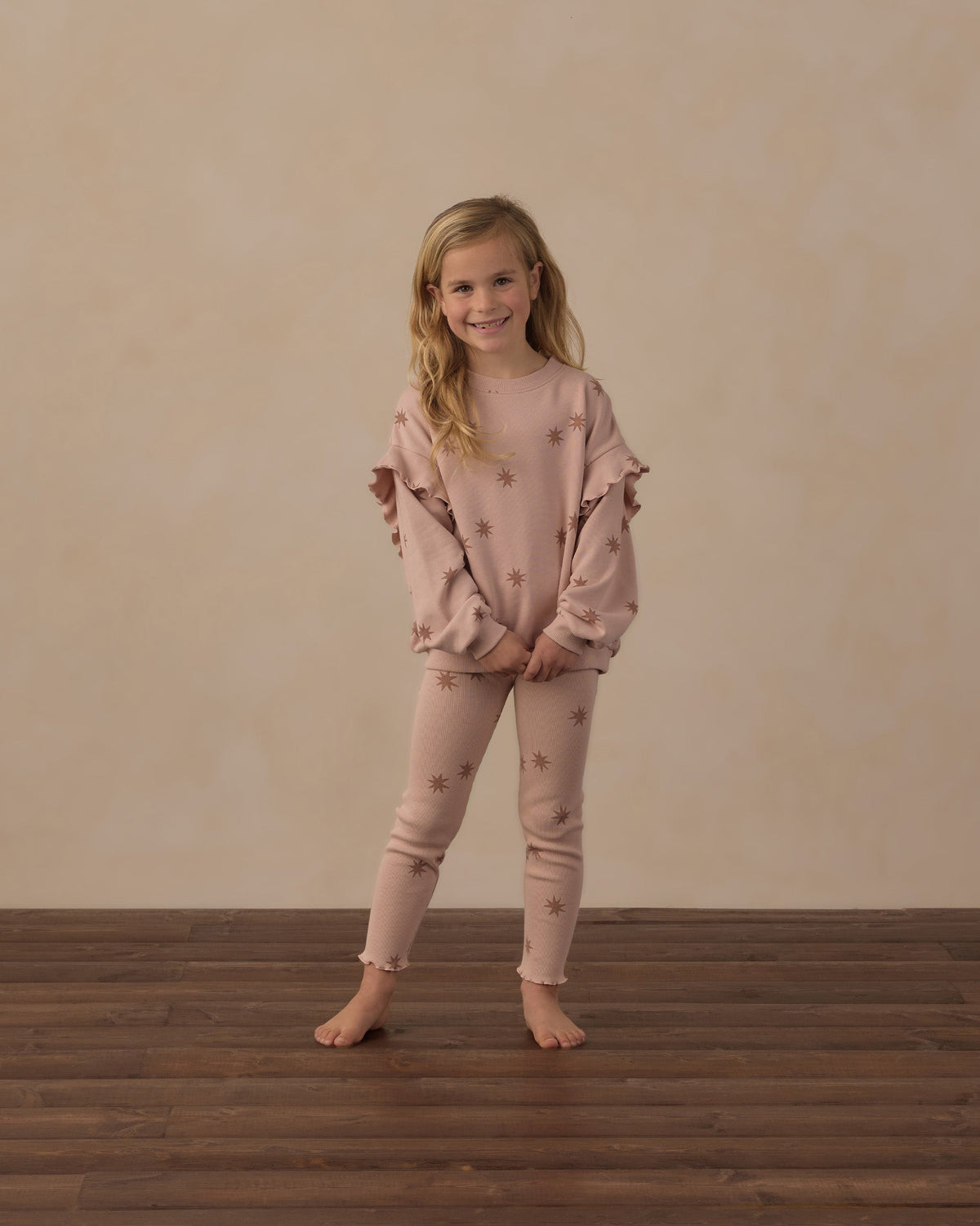 Coast Ribbed Legging Clay Stars - Rylee + Cru | Kids Clothes | Trendy Baby Clothes | Modern Infant Outfits |