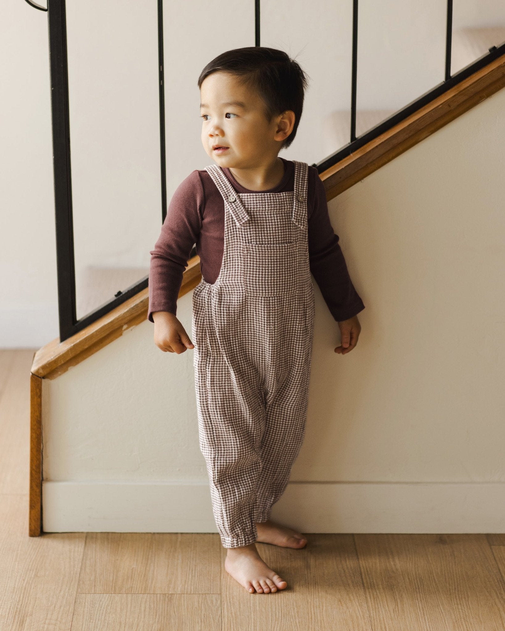 Baby Overall || Plum Gingham - Rylee + Cru Canada