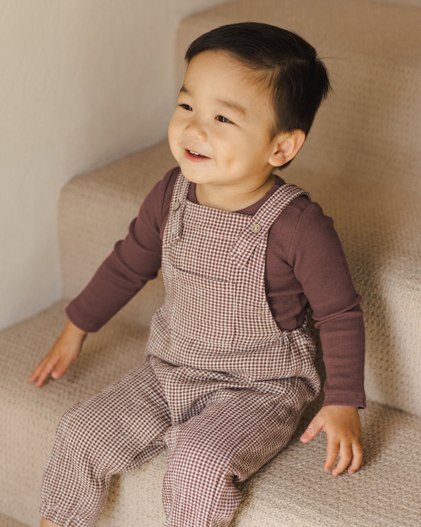 Baby Overall || Plum Gingham - Rylee + Cru Canada