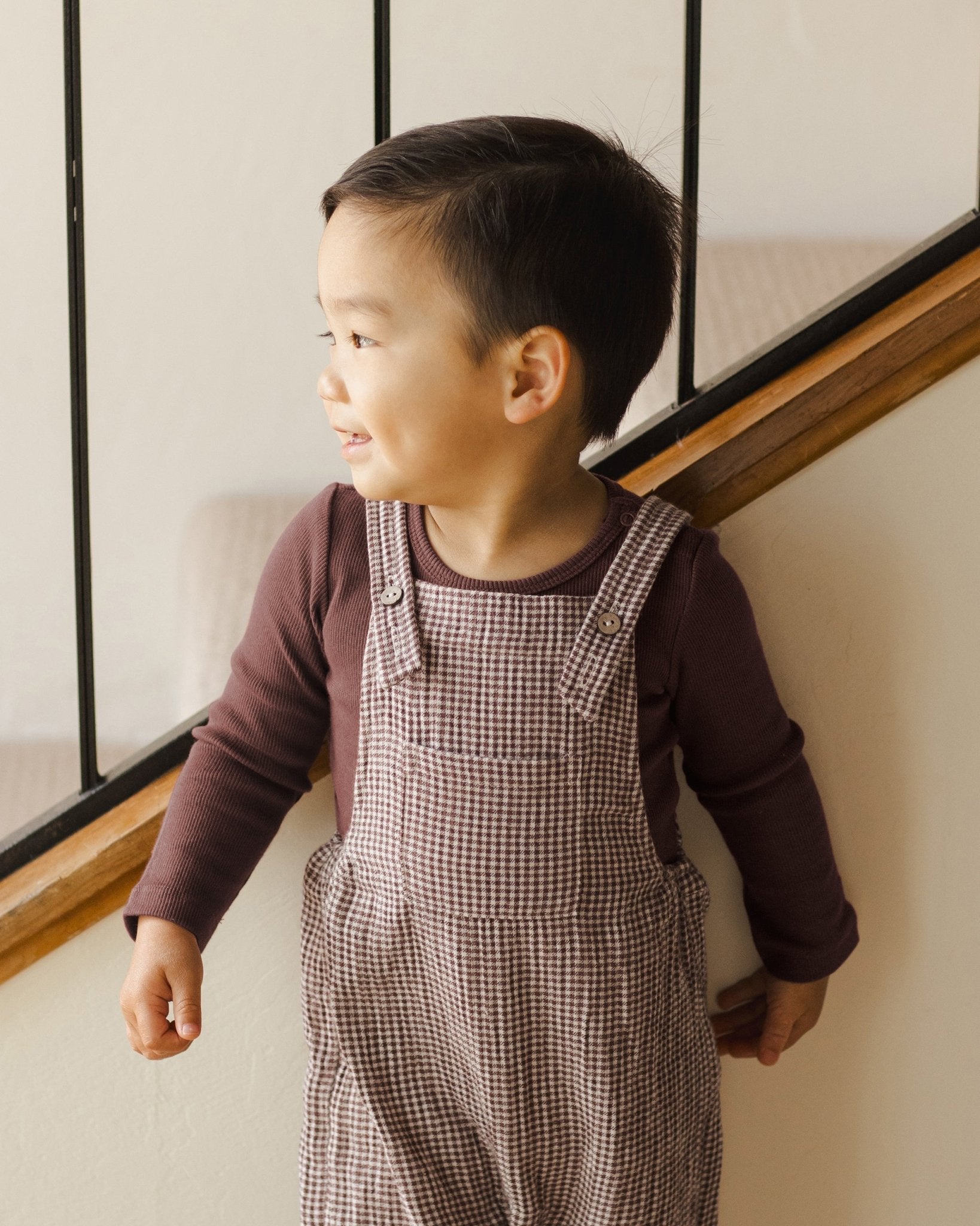 Baby Overall || Plum Gingham - Rylee + Cru Canada