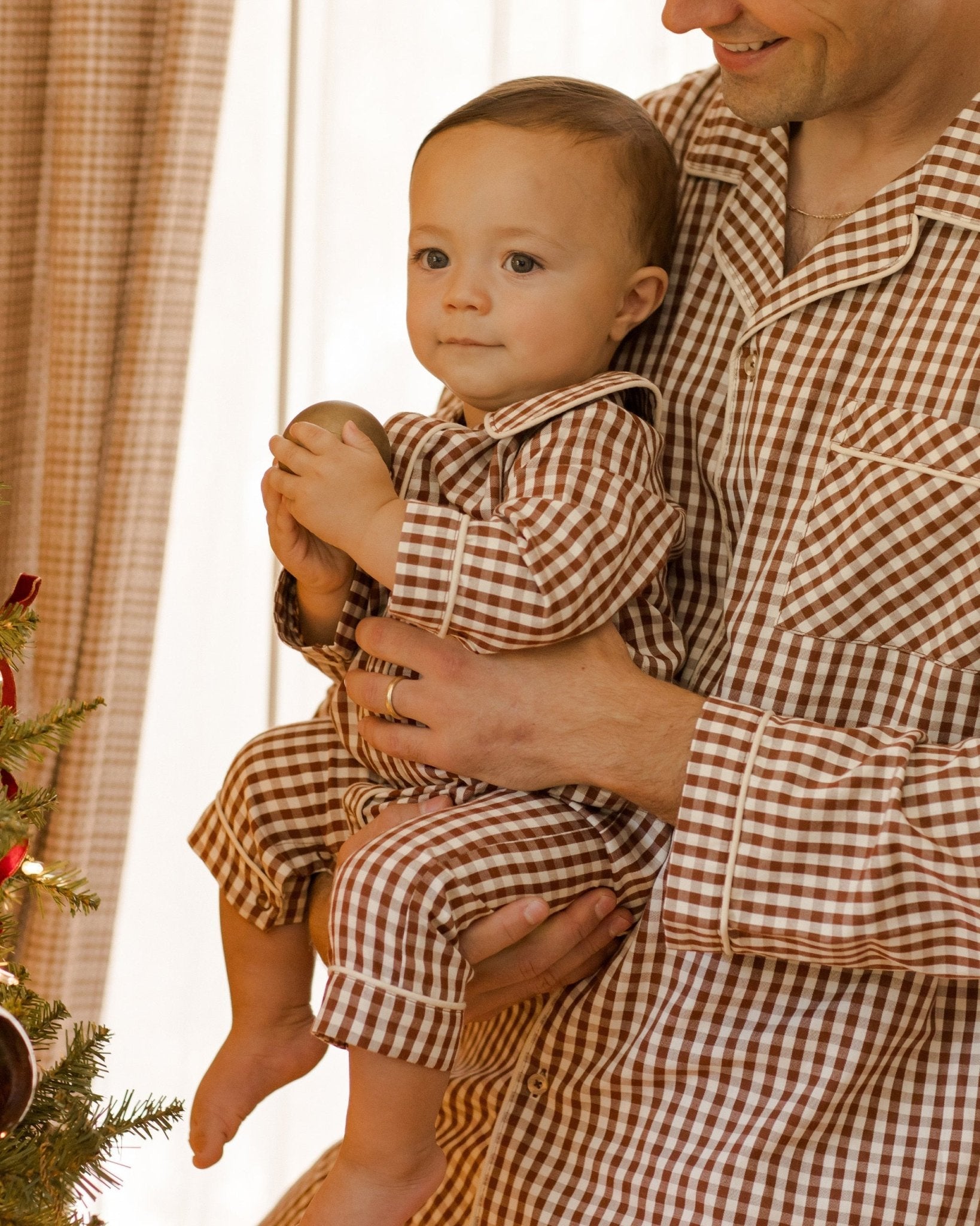 Baby Pajama Romper || Brick Gingham - Rylee + Cru Canada