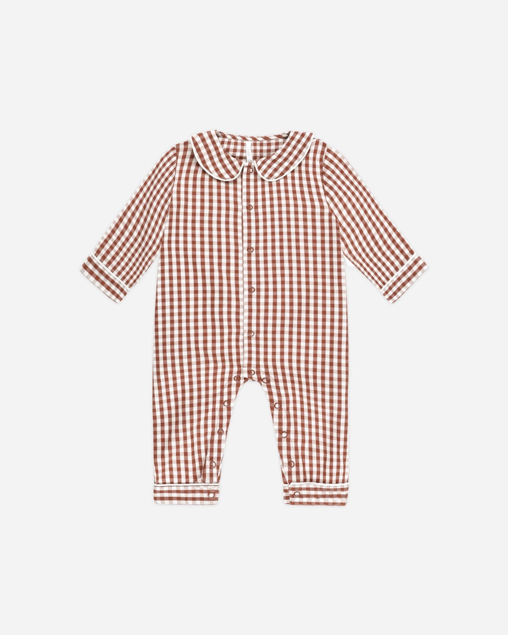 Baby Pajama Romper || Brick Gingham - Rylee + Cru Canada