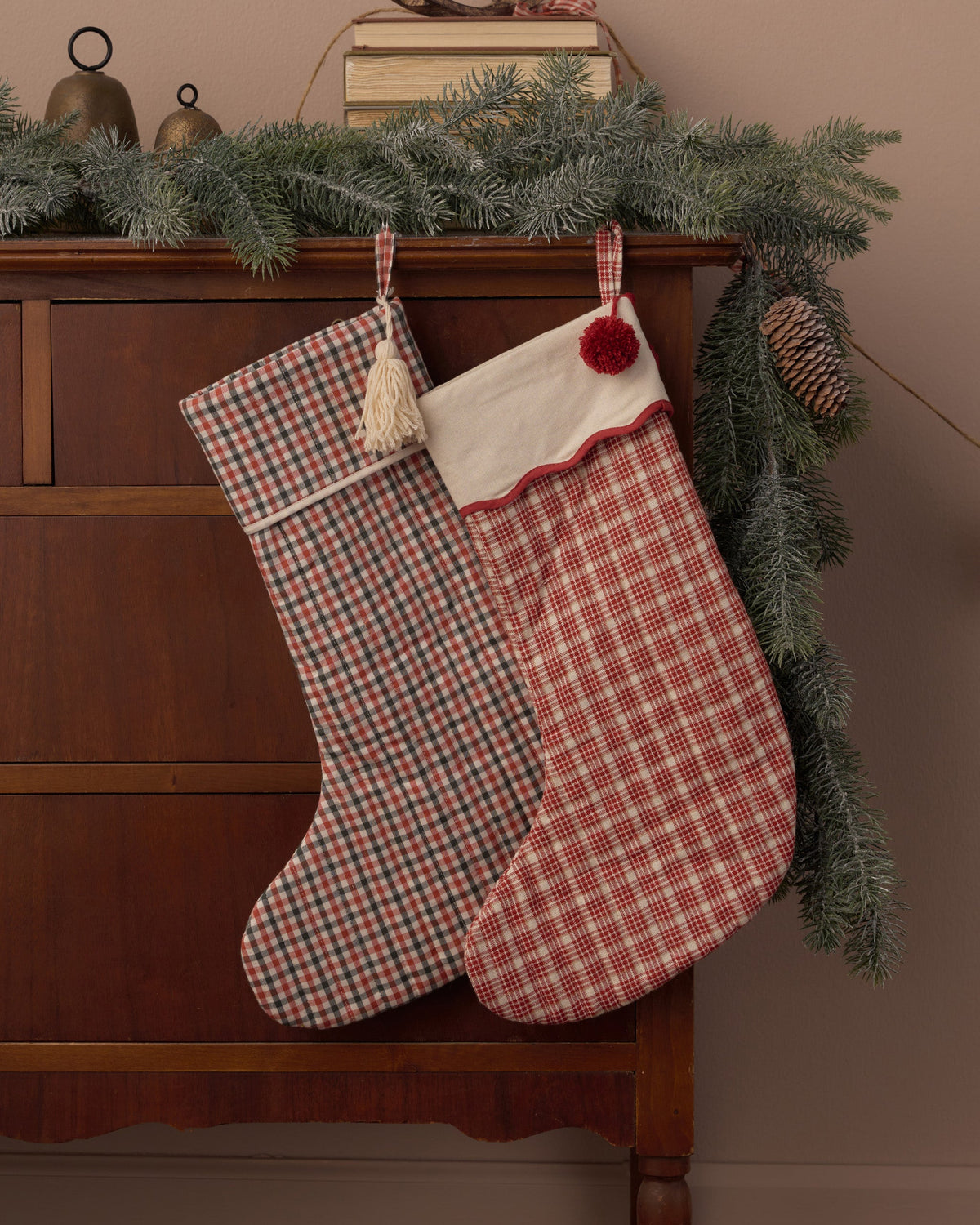 Noel Stocking Ruby Plaid - Rylee + Cru | Kids Clothes | Trendy Baby Clothes | Modern Infant Outfits |