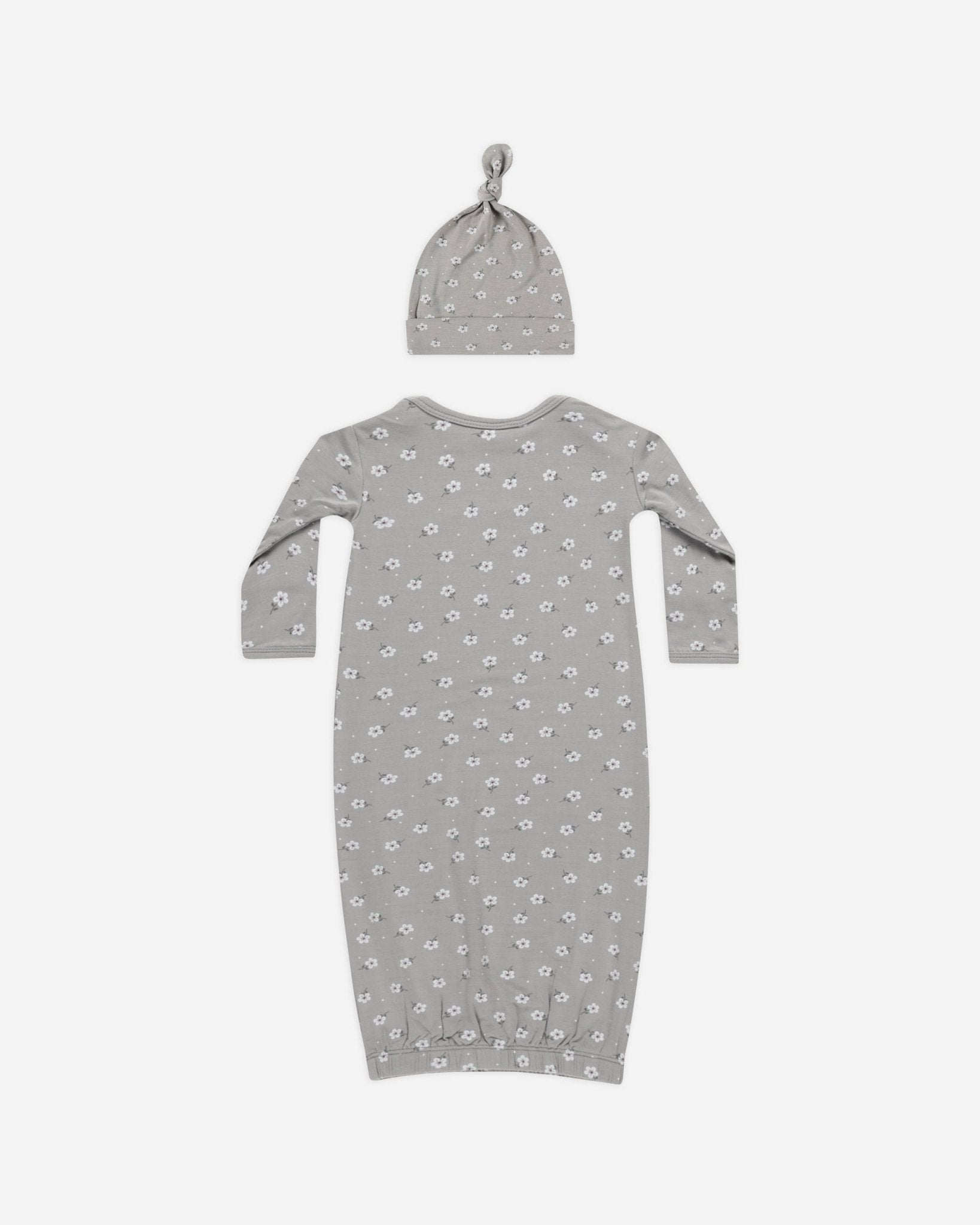 Bamboo Baby Gown + Hat Set || Blue Ditsy - Rylee + Cru Canada