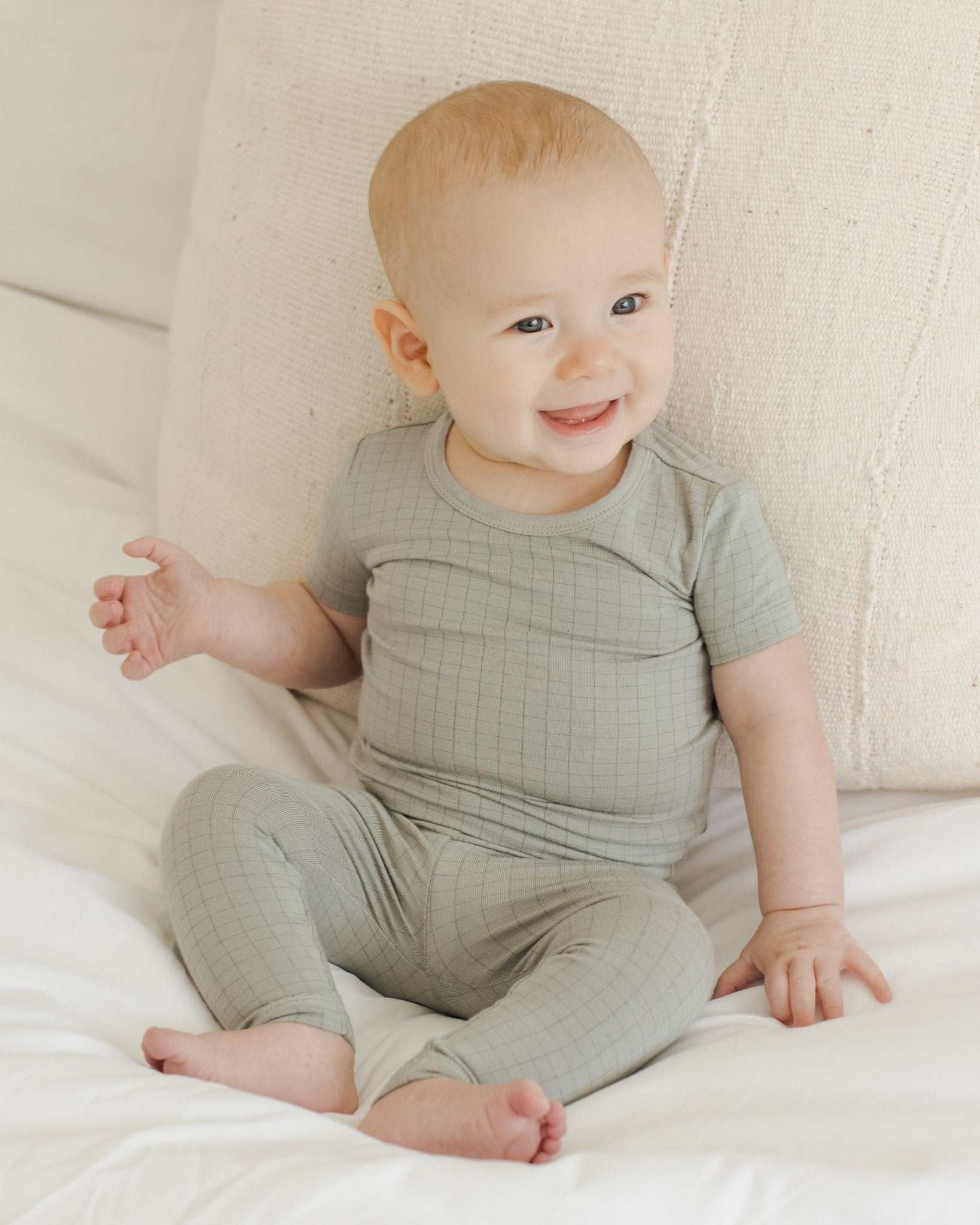 Bamboo Short Sleeve Pajama Set || Grid* - Rylee + Cru Canada